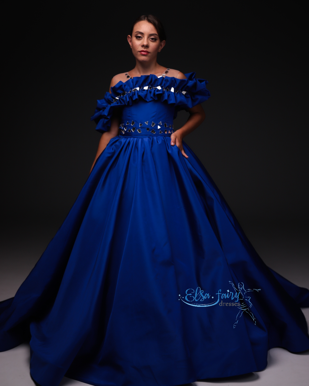 Royal Blue Gala evening gown, Pageant ball gown, Flower Girl Dress, Wedding guest Dress, Girl Birthday Dress, junior bridesmaid gown