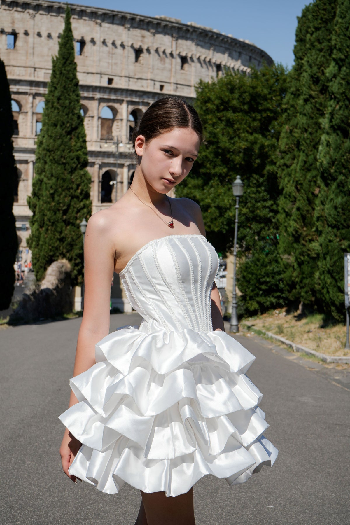White couture cocktail dress, Pageant interview dress, Birthday Girl Dress, Wedding guest Dress, Graduation dress