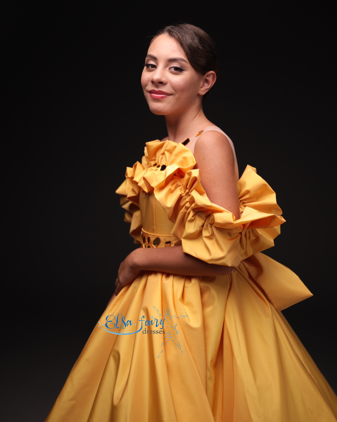Yellow Gala evening gown, Pageant ball gown, Flower Girl Dress, Wedding guest Dress, Girl Birthday Dress