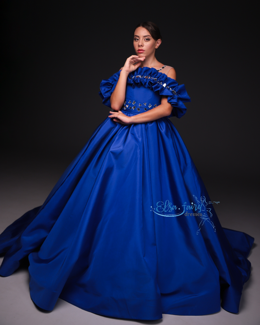 Royal Blue Gala evening gown, Pageant ball gown, Flower Girl Dress, Wedding guest Dress, Girl Birthday Dress, junior bridesmaid gown