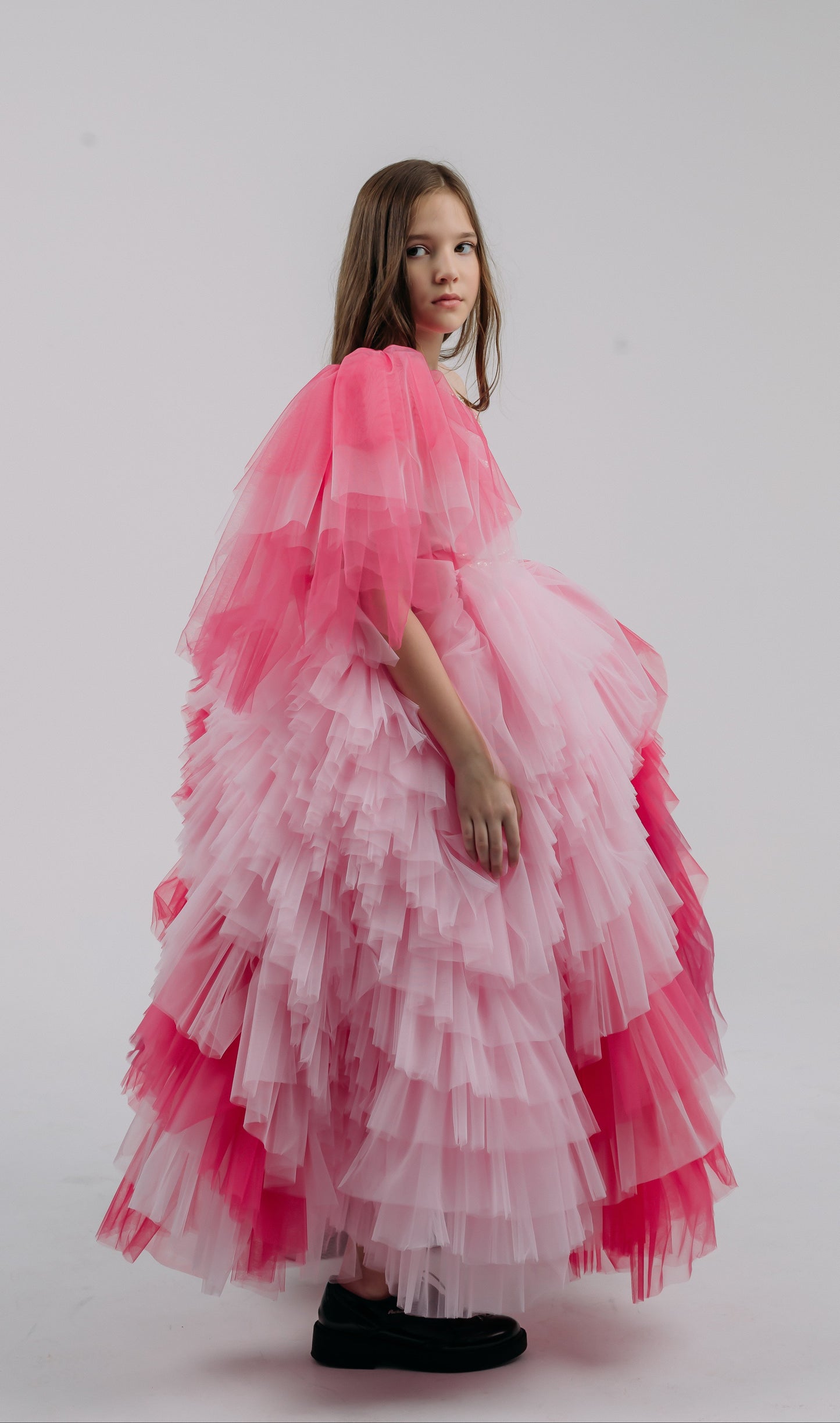 Hot Pink couture cocktail dress, Pageant interview dress, Birthday Girl Dress, Flower Girl Dress, Wedding guest Dress