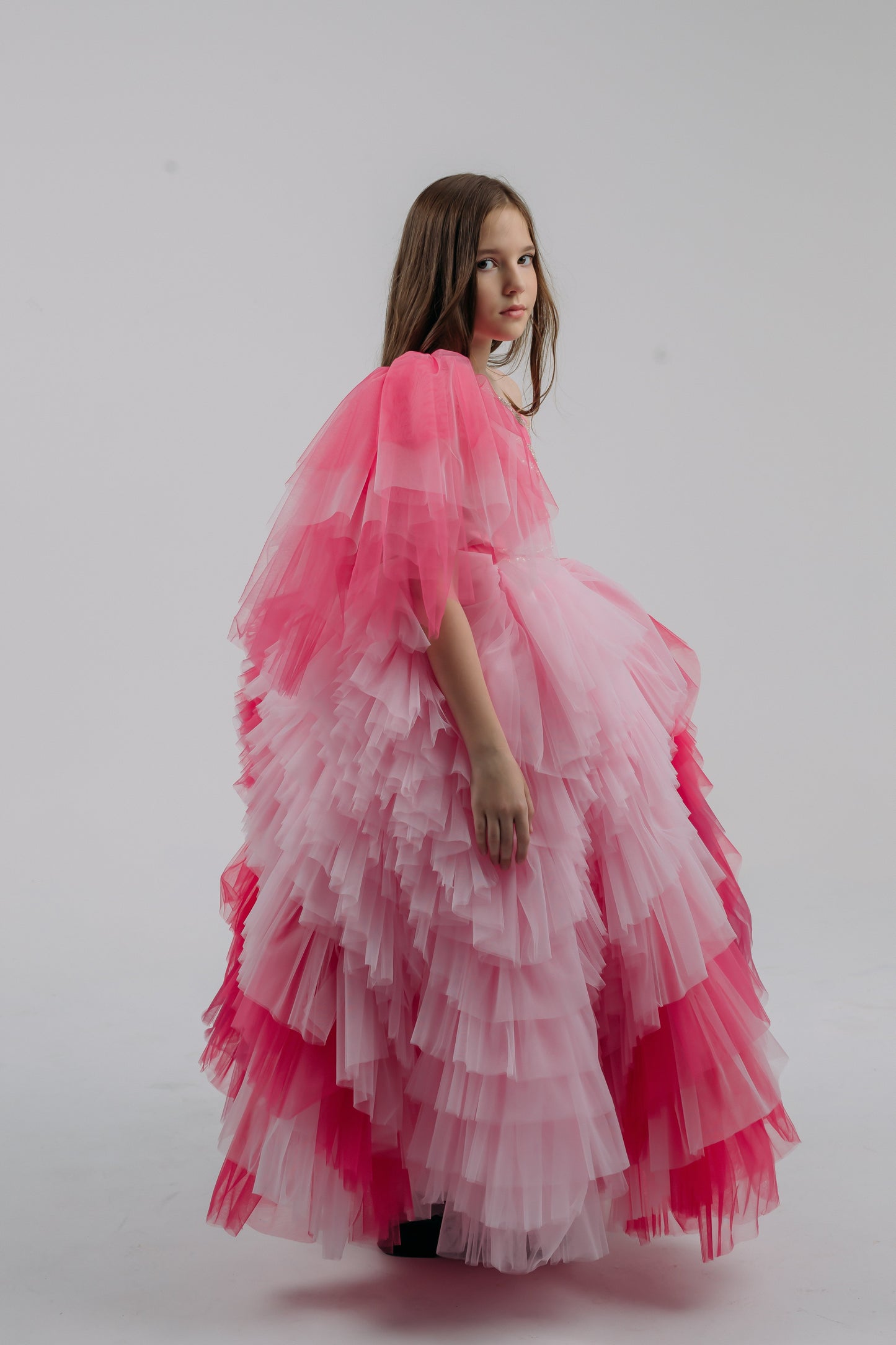 Hot Pink couture cocktail dress, Pageant interview dress, Birthday Girl Dress, Flower Girl Dress, Wedding guest Dress