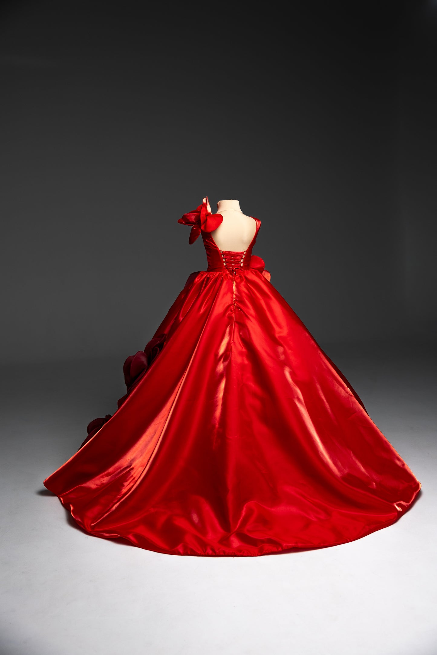 Red Gala evening gown, Pageant ball gown, Girl Birthday Dress, Junior Bridesmaid Dress