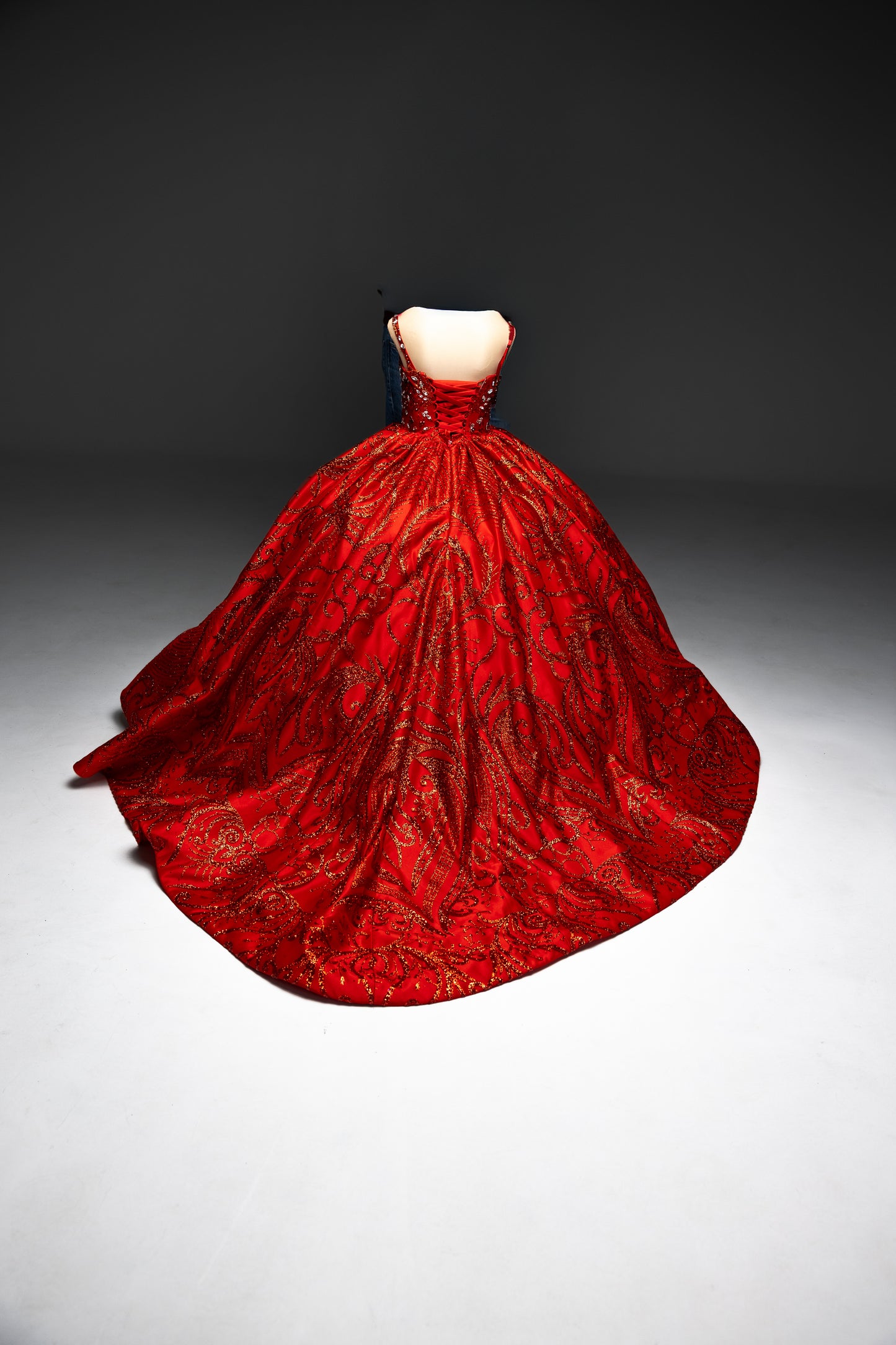 Red Gala evening gown, Pageant ball gown, Girl Birthday Dress, Junior Bridesmaid Dress