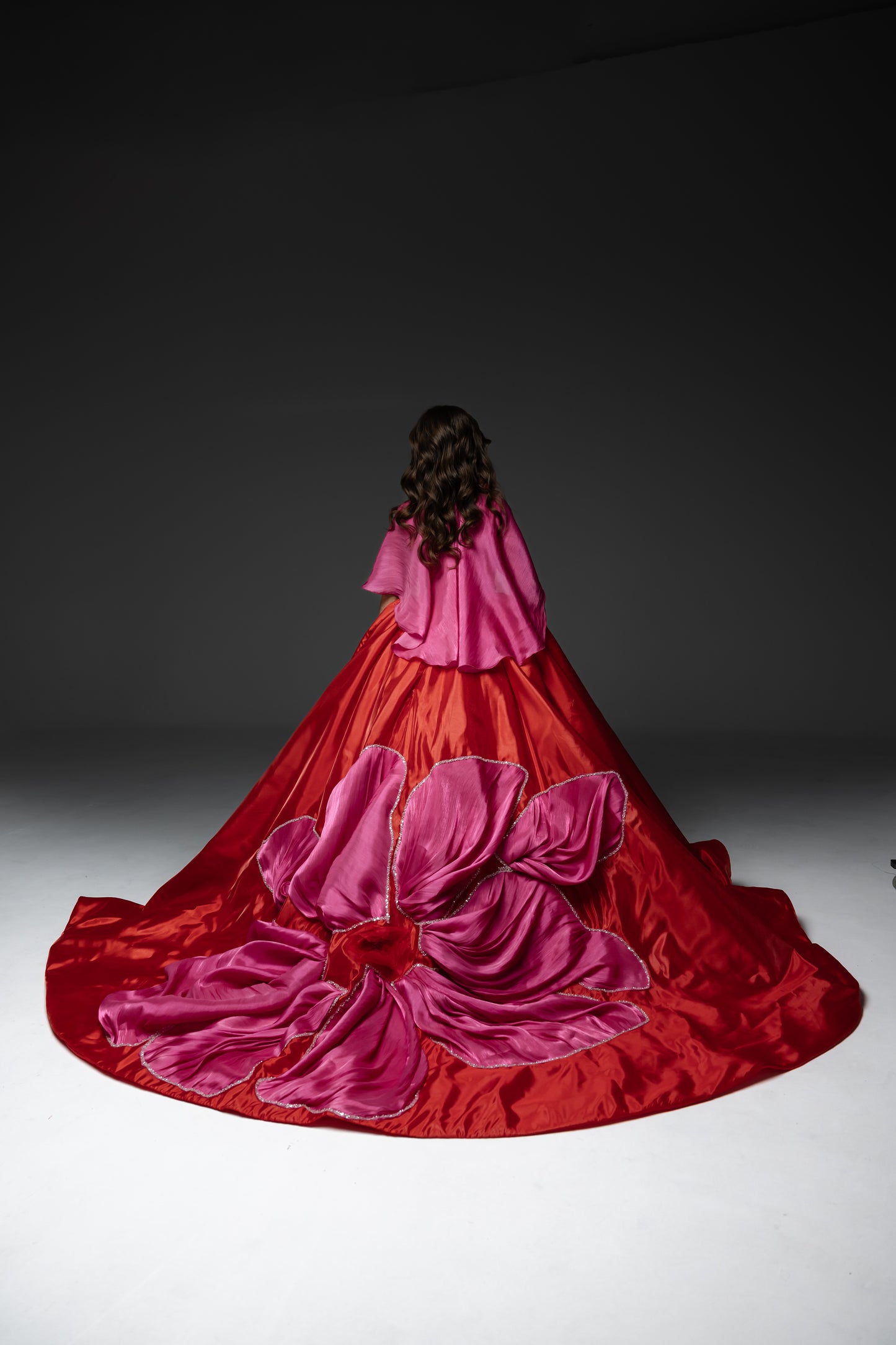 Red Exclusive Gala evening gown, Pageant ball gown, Girl Birthday Dress