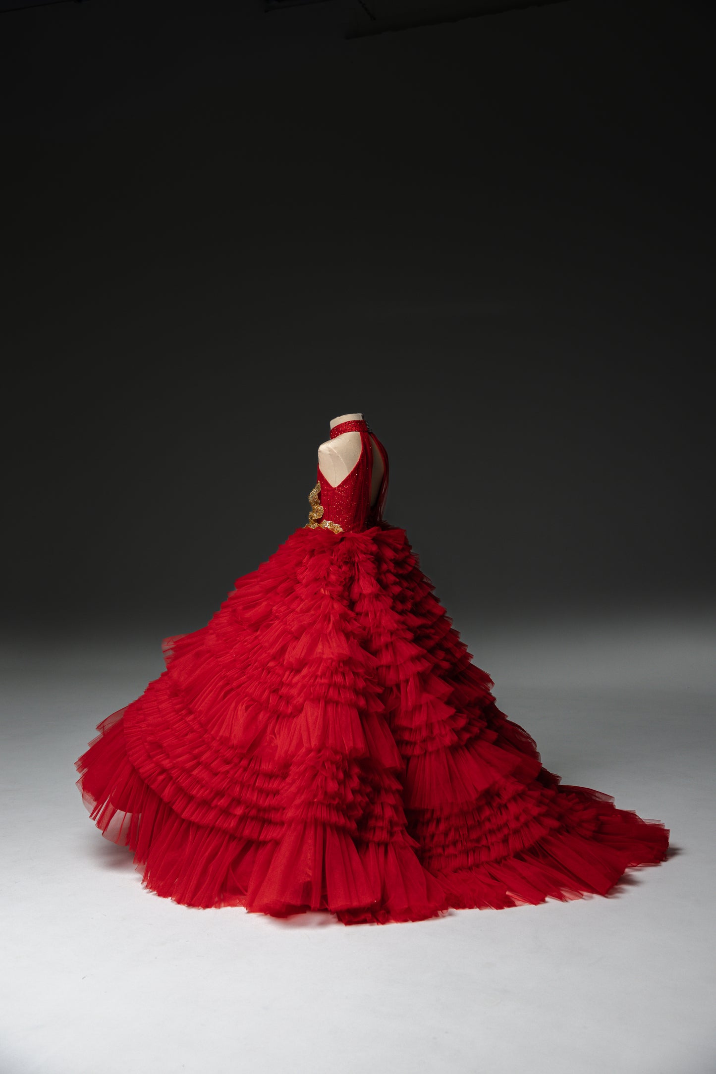 Red Gala evening gown, Pageant ball gown, Flower Girl Dress, Wedding guest Dress, Girl Birthday Dress, junior bridesmaid gown