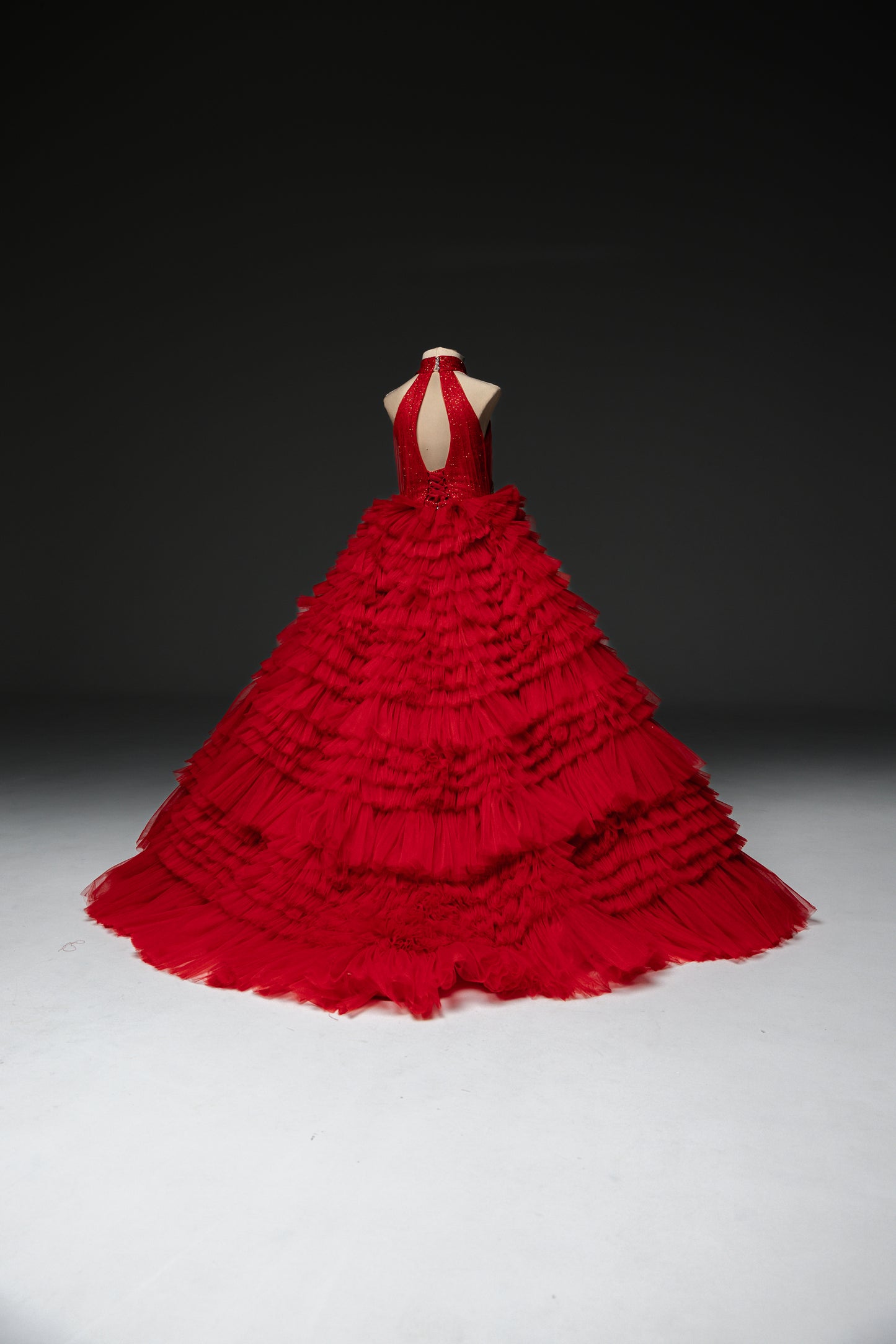 Red Gala evening gown, Pageant ball gown, Flower Girl Dress, Wedding guest Dress, Girl Birthday Dress, junior bridesmaid gown