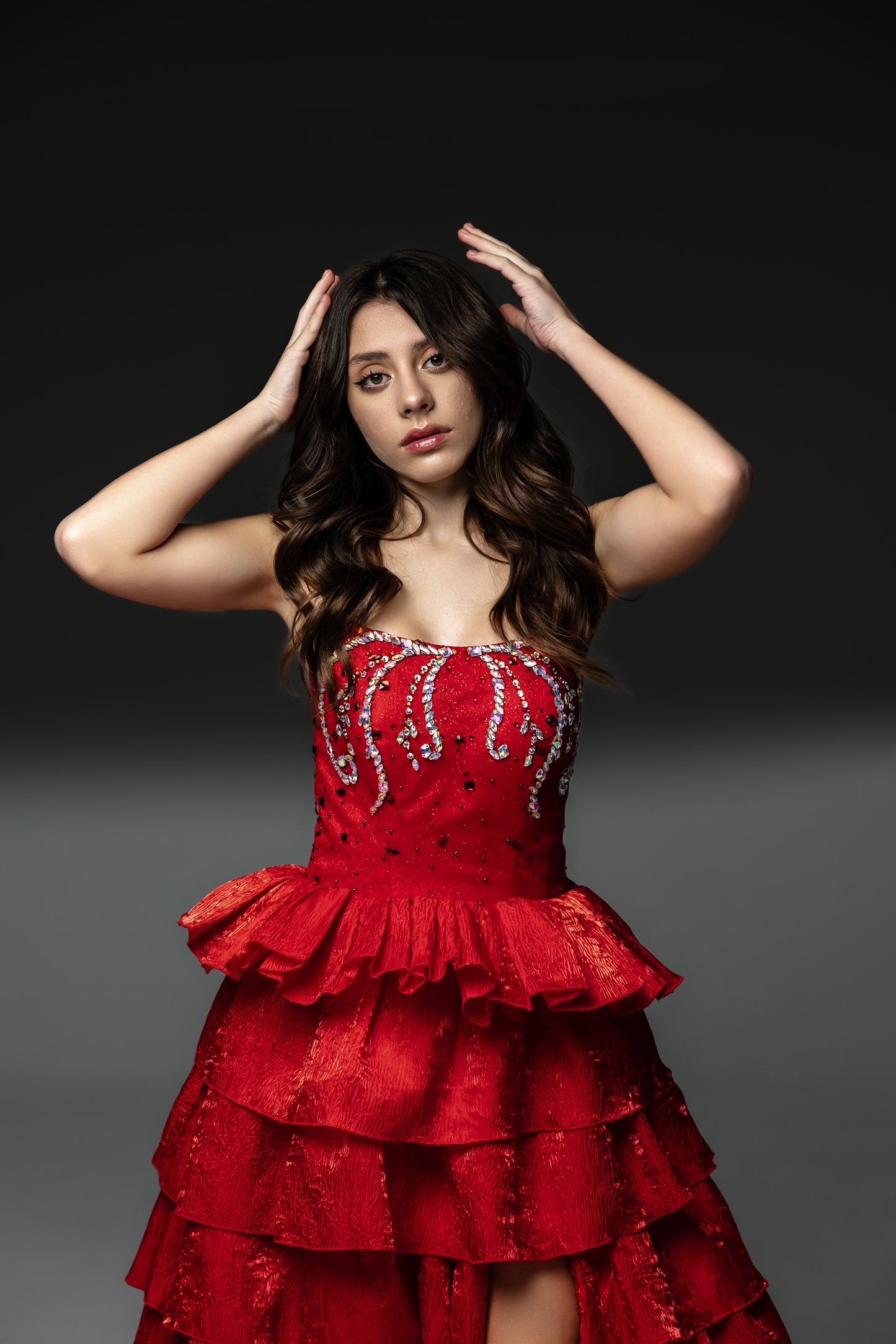 Red Gala evening gown, Pageant Evening Gown, Birthday Dress, Wedding Guest Gown