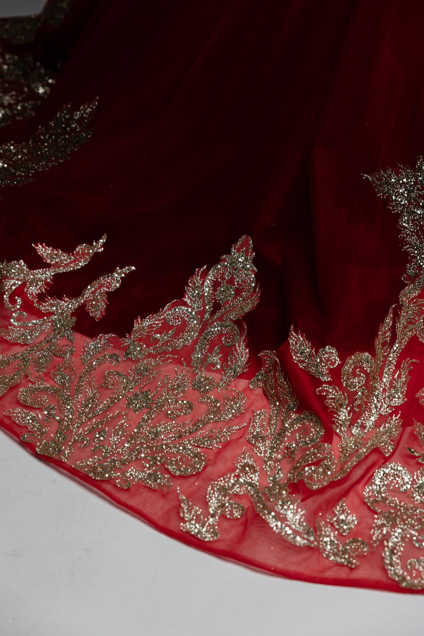 Red Gala evening gown, Pageant ball gown, Girl Birthday Dress