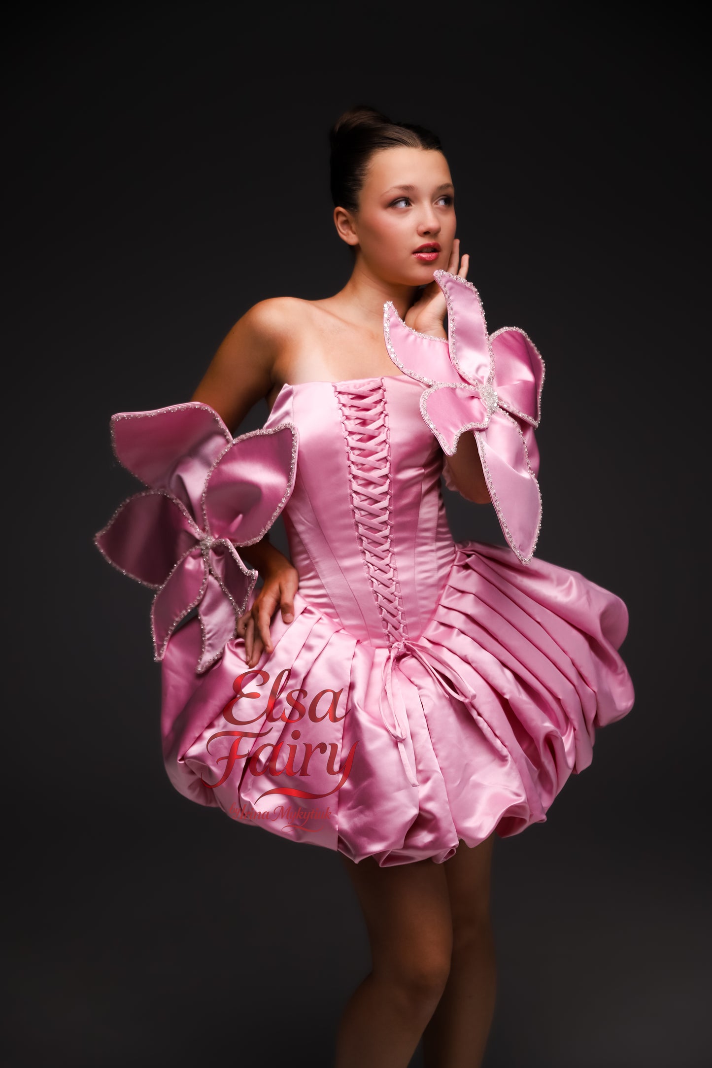 Pink couture cocktail dress, Pageant interview dress, Birthday Girl Dress, Flower Girl Dress, Wedding guest Dress, Graduation dress