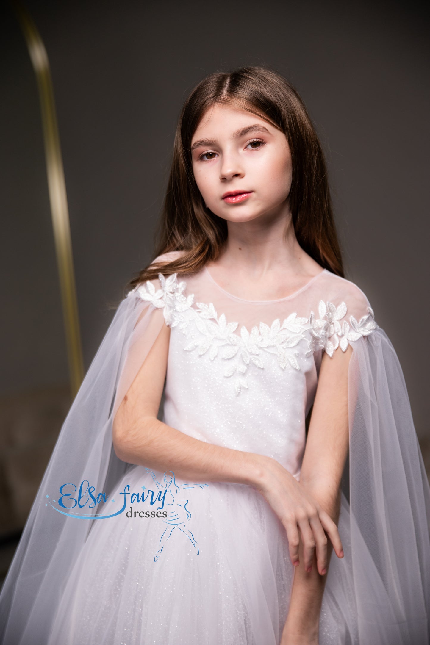 White First Communion & Baptism dress, Flower Girl Dress, wedding guest dress, formal wear, special occasion gown, Junior Bridesmaid dress