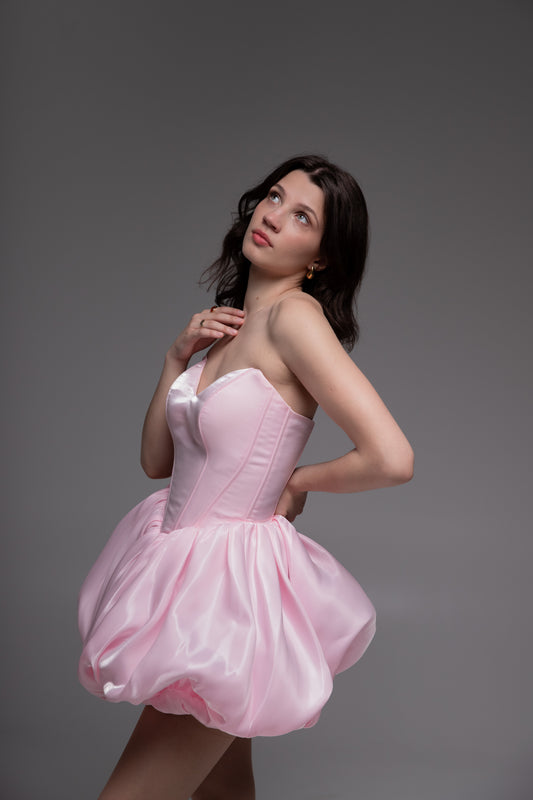 Pink Cocktail Gown, Prom Dress, Wedding guest Dress, Pageant Interview Dress