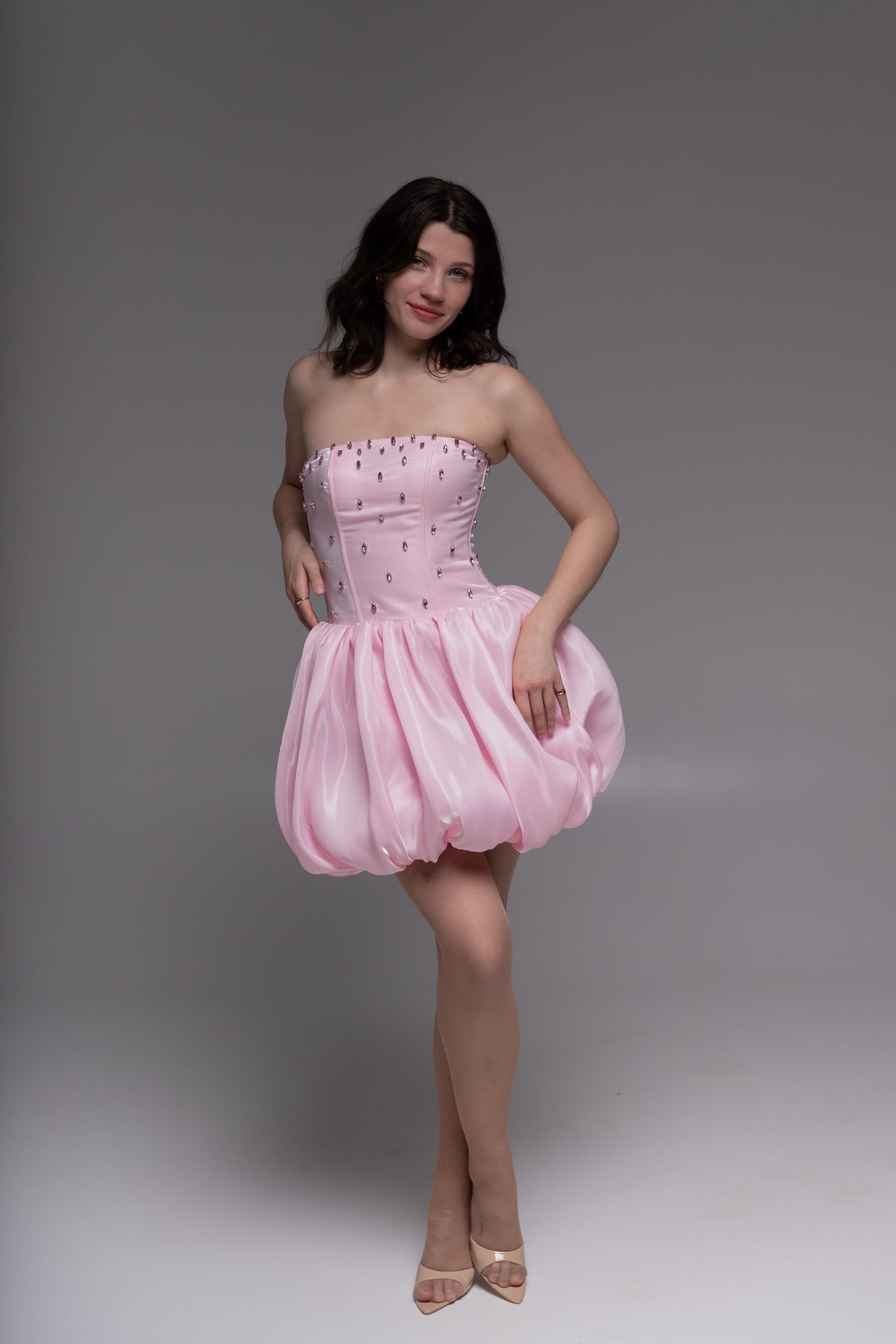 Pink Cocktail Gown, Prom Dress, Wedding guest Dress, Pageant Interview Dress