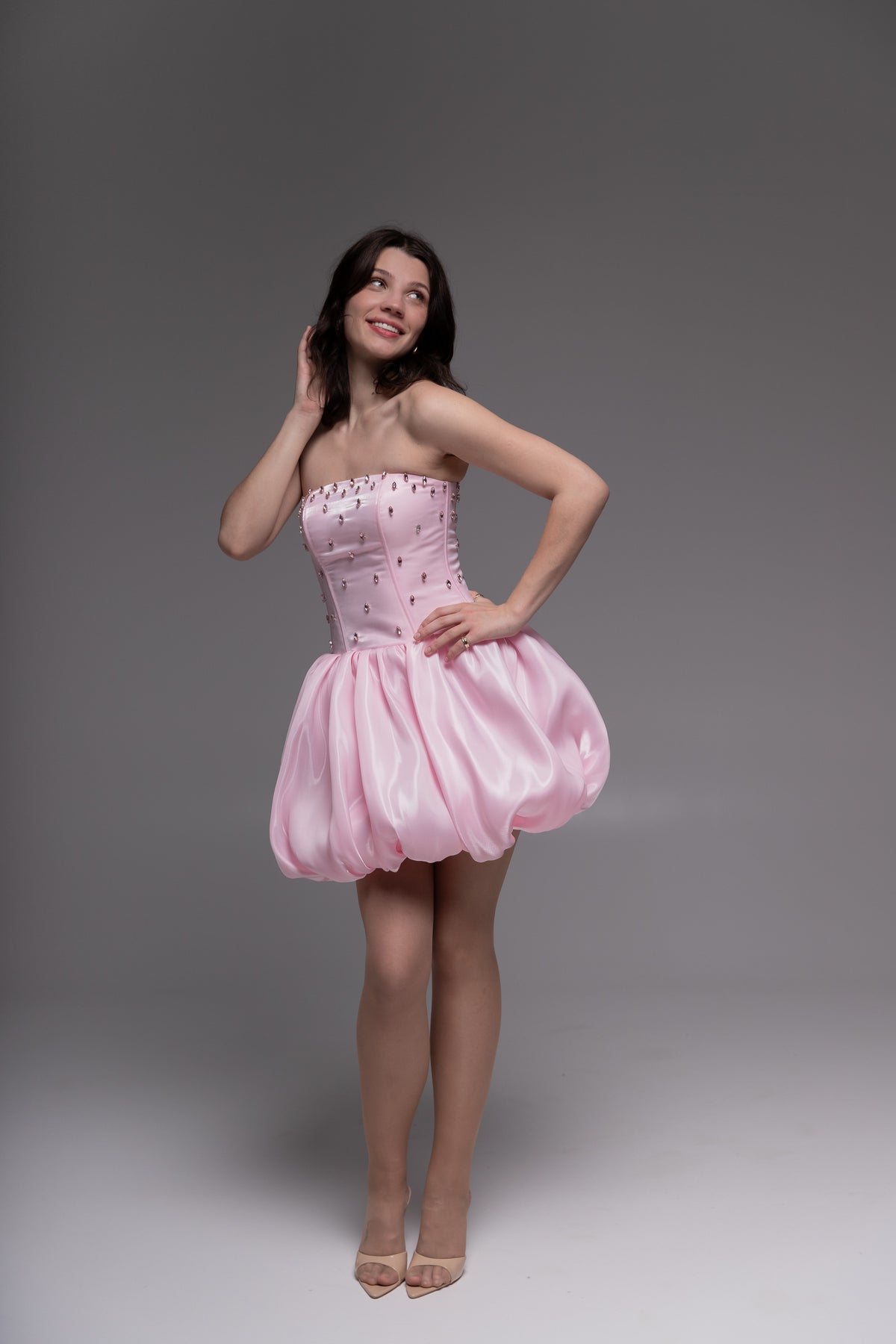 Pink Cocktail Gown, Prom Dress, Wedding guest Dress, Pageant Interview Dress