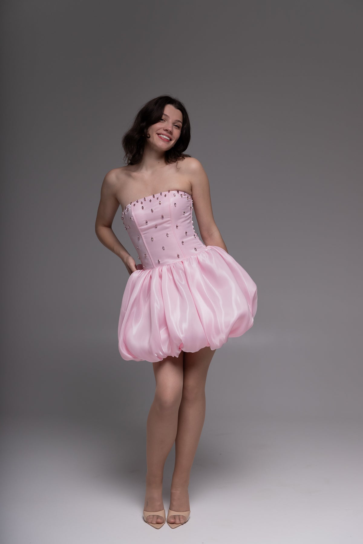 Pink Cocktail Gown, Prom Dress, Wedding guest Dress, Pageant Interview Dress