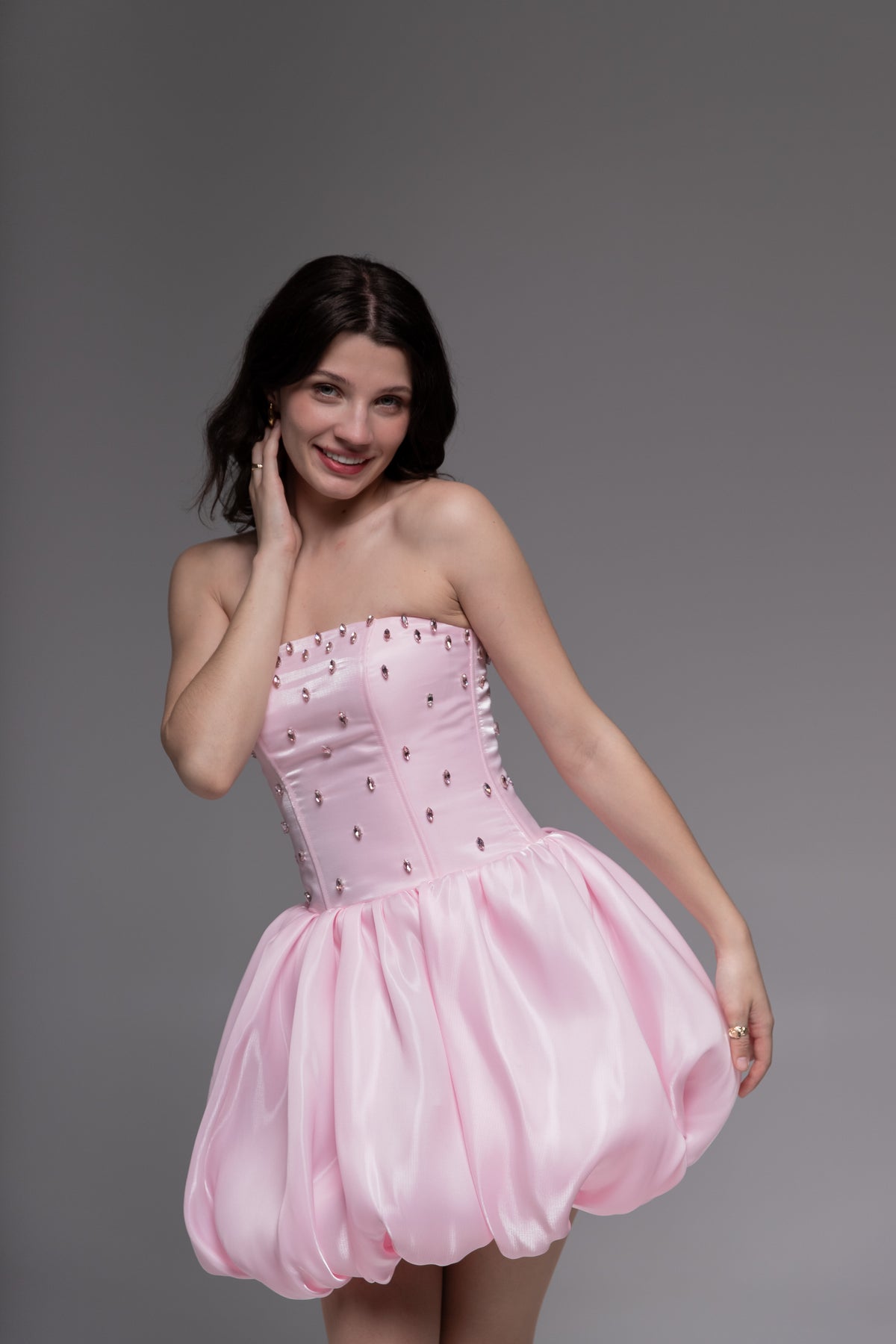 Pink Cocktail Gown, Prom Dress, Wedding guest Dress, Pageant Interview Dress