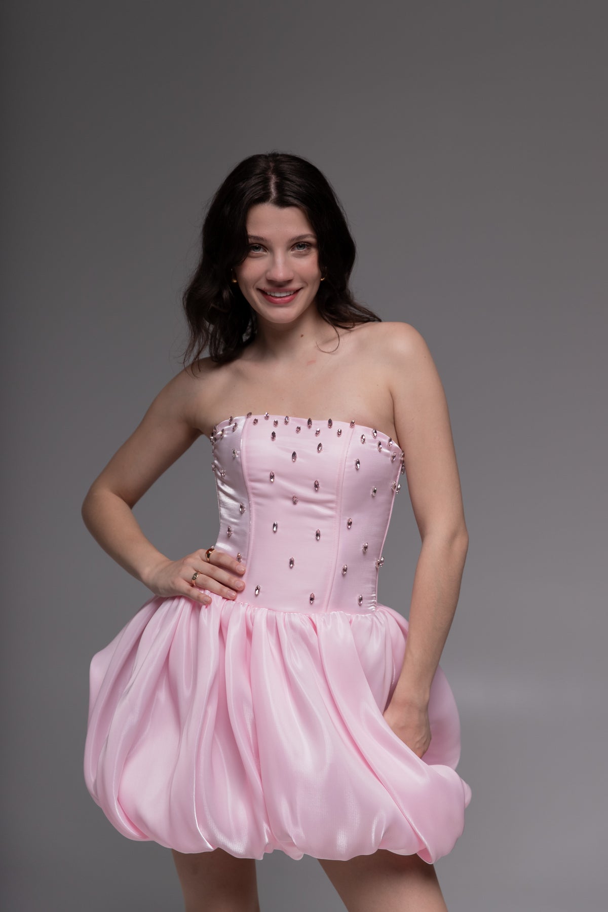 Pink Cocktail Gown, Prom Dress, Wedding guest Dress, Pageant Interview Dress
