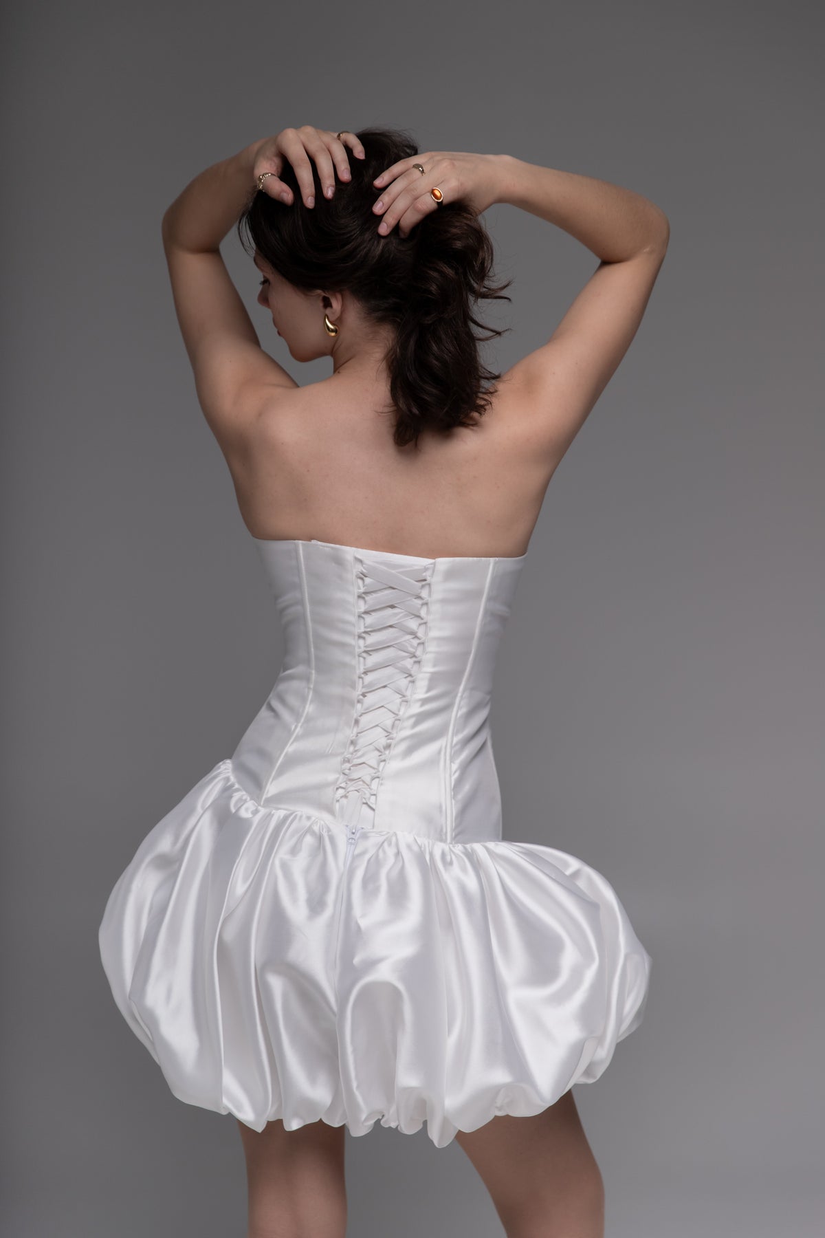 White Cocktail Gown, Prom Dress, Wedding guest Dress, Pageant Interview Dress