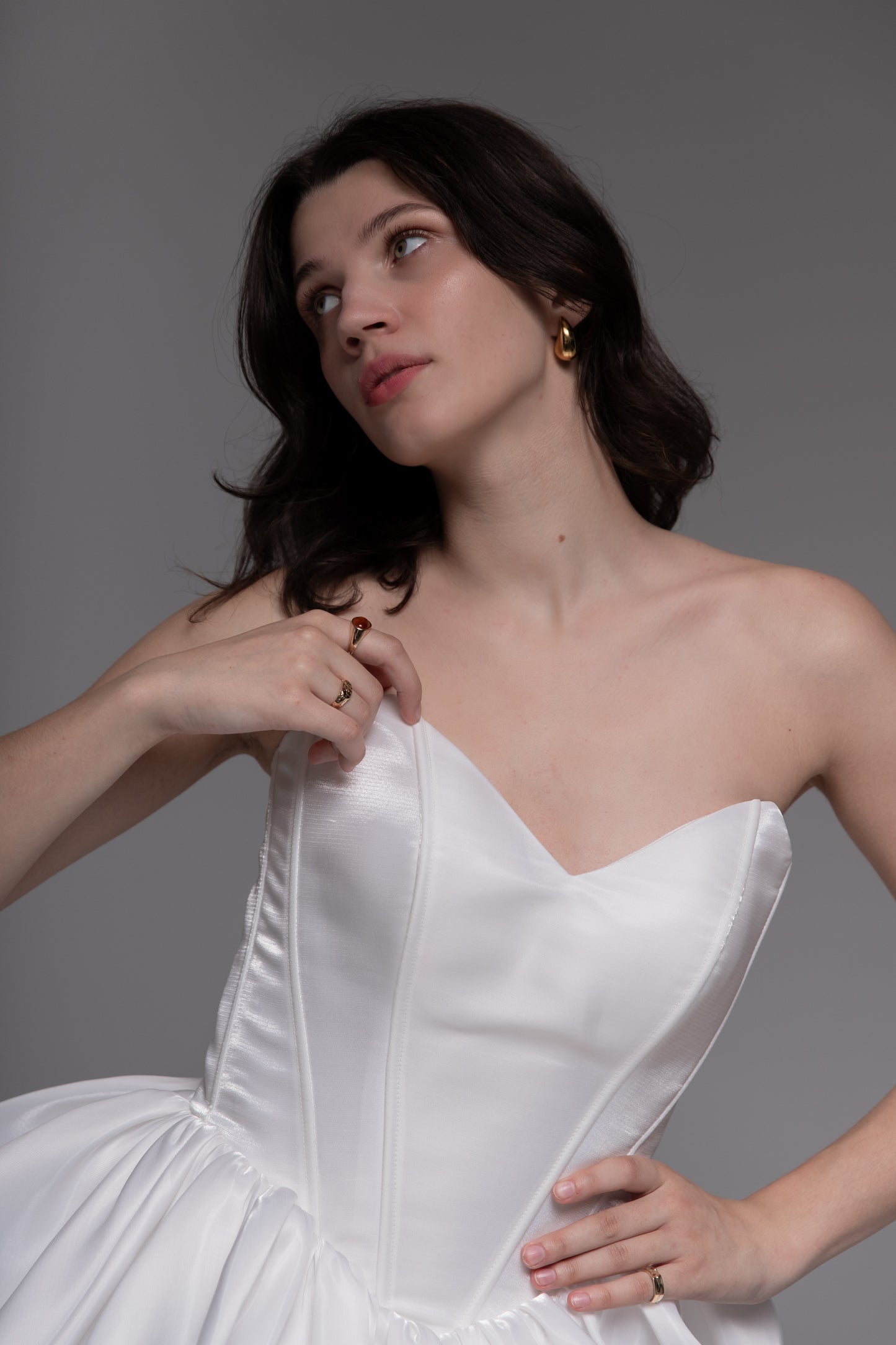 White Cocktail Gown, Prom Dress, Wedding guest Dress, Pageant Interview Dress