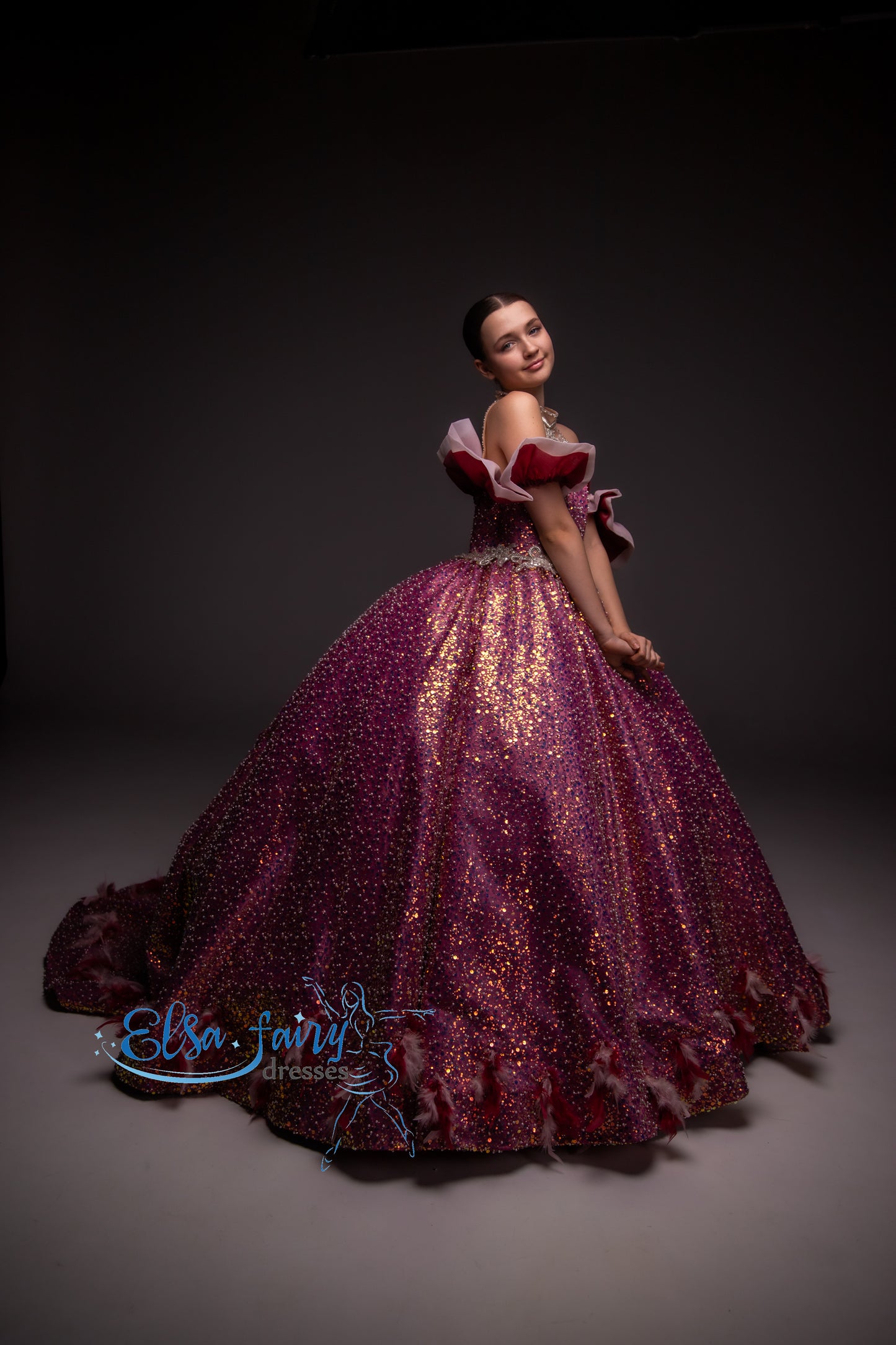 Purple Gala evening gown, Pageant ball gown, Birthday Girl Dress, Wedding Guest Dress