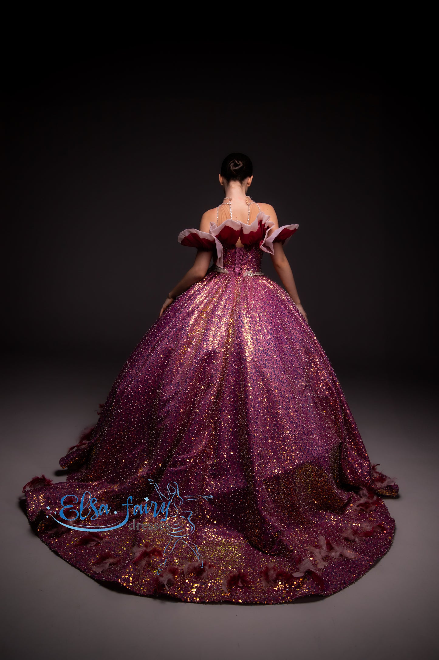 Purple Gala evening gown, Pageant ball gown, Birthday Girl Dress, Wedding Guest Dress