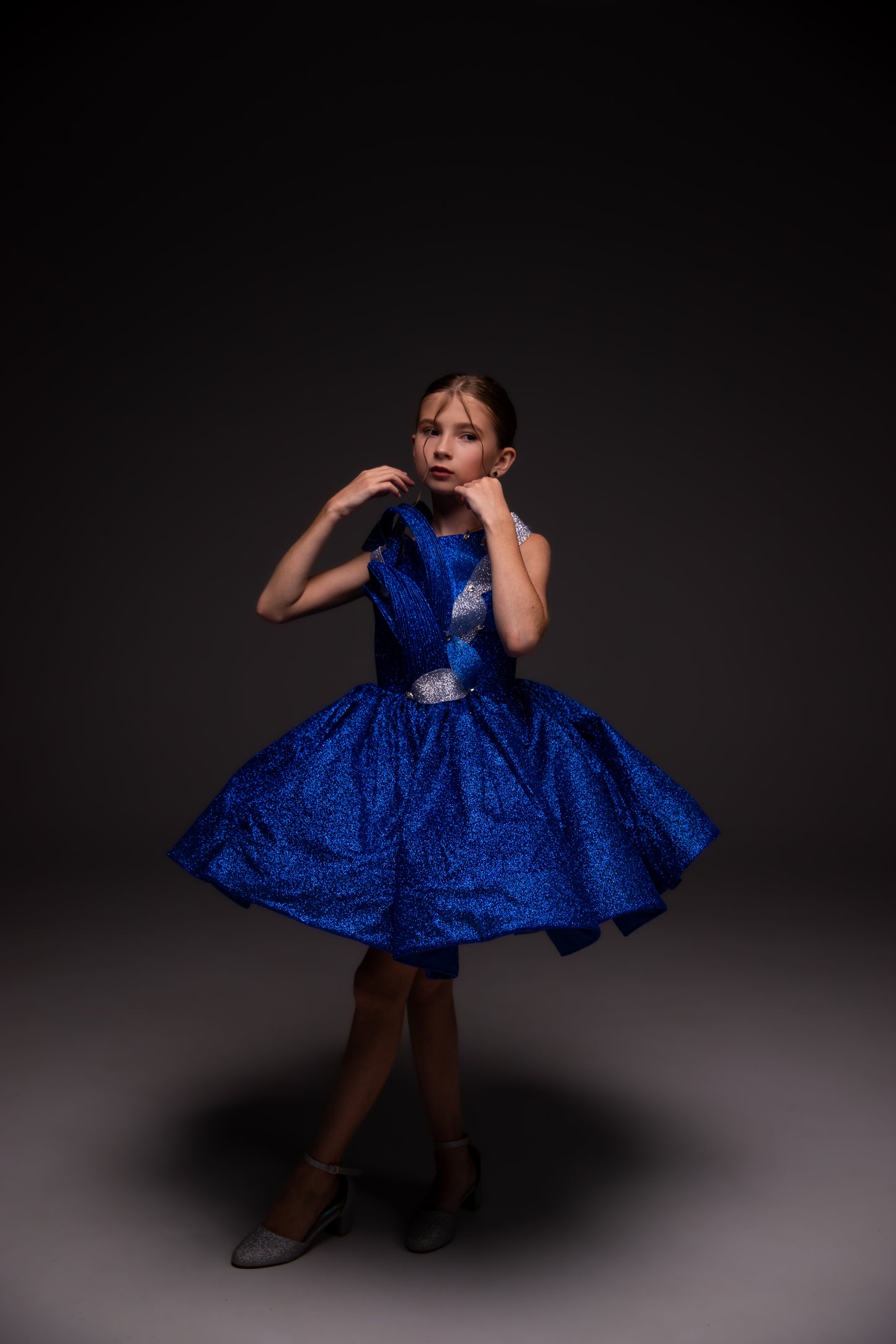 Royal Blue couture cocktail dress, Birthday Girl Dress, Wedding guest Dress