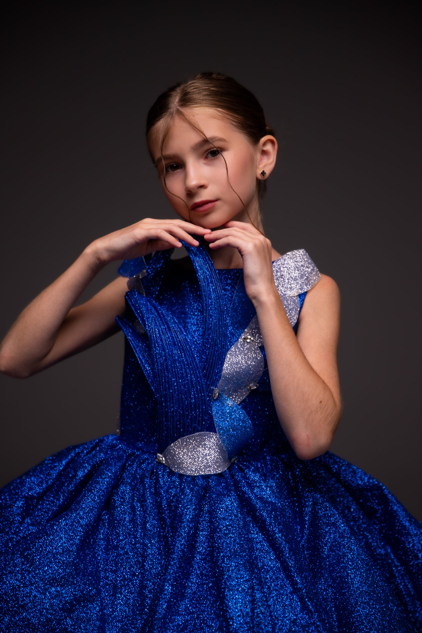 Royal Blue couture cocktail dress, Birthday Girl Dress, Wedding guest Dress