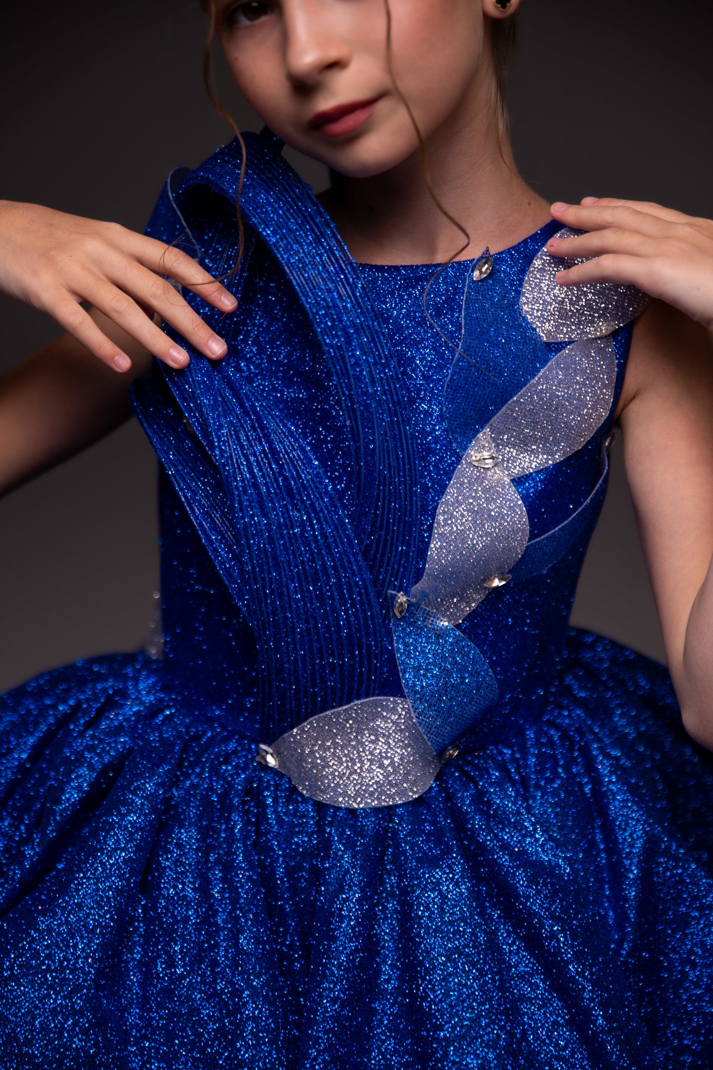 Royal Blue couture cocktail dress, Birthday Girl Dress, Wedding guest Dress