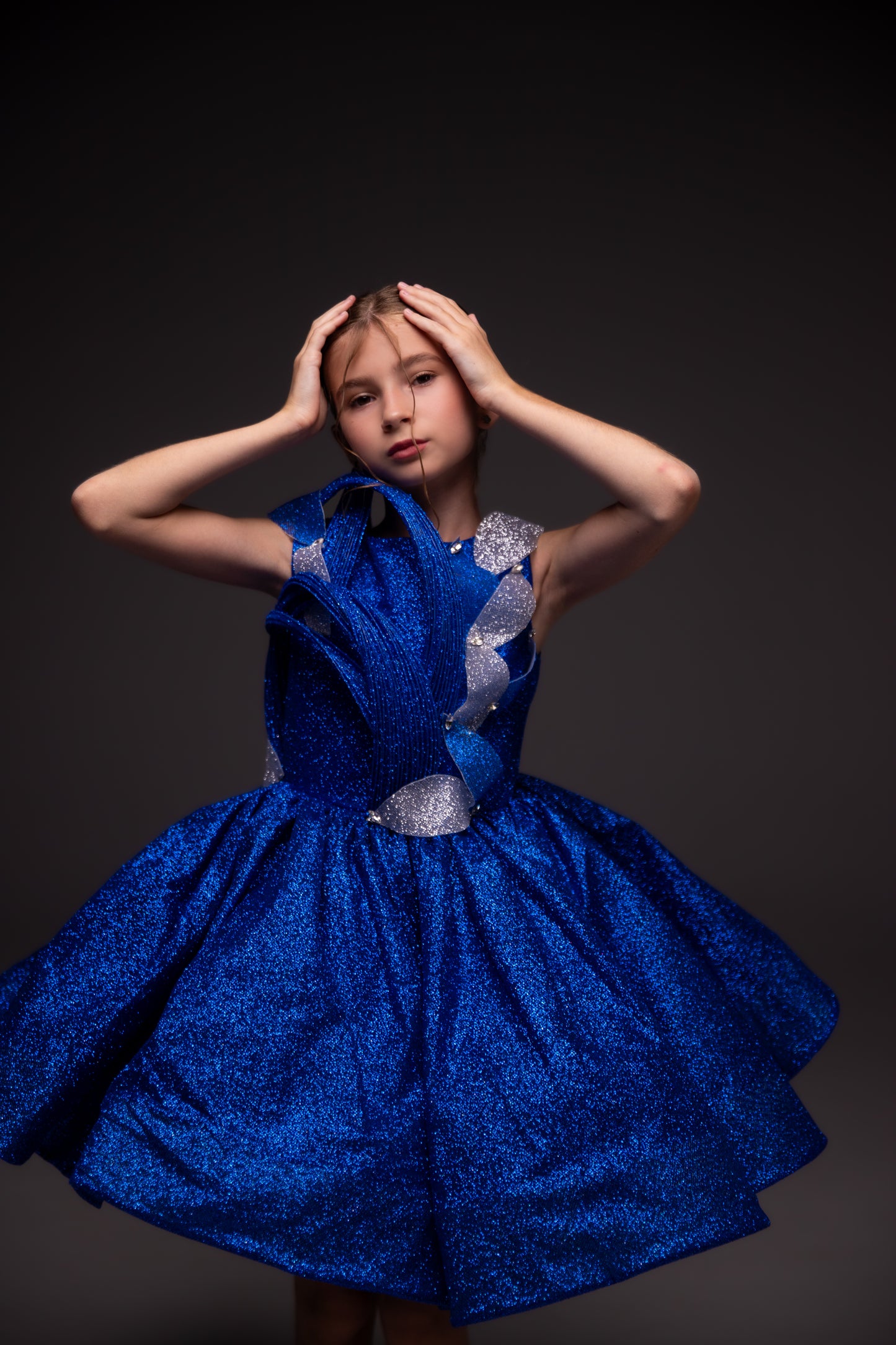 Royal Blue couture cocktail dress, Birthday Girl Dress, Wedding guest Dress