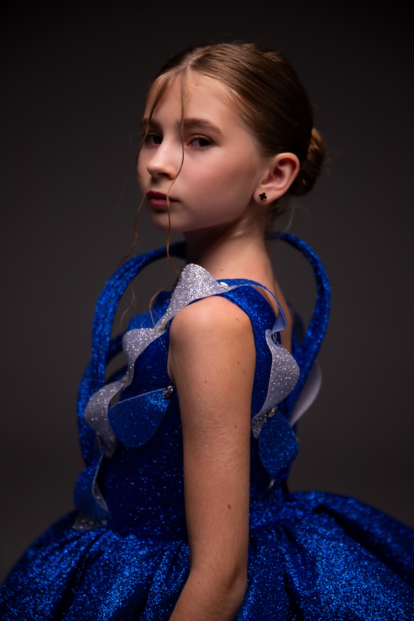 Royal Blue couture cocktail dress, Birthday Girl Dress, Wedding guest Dress
