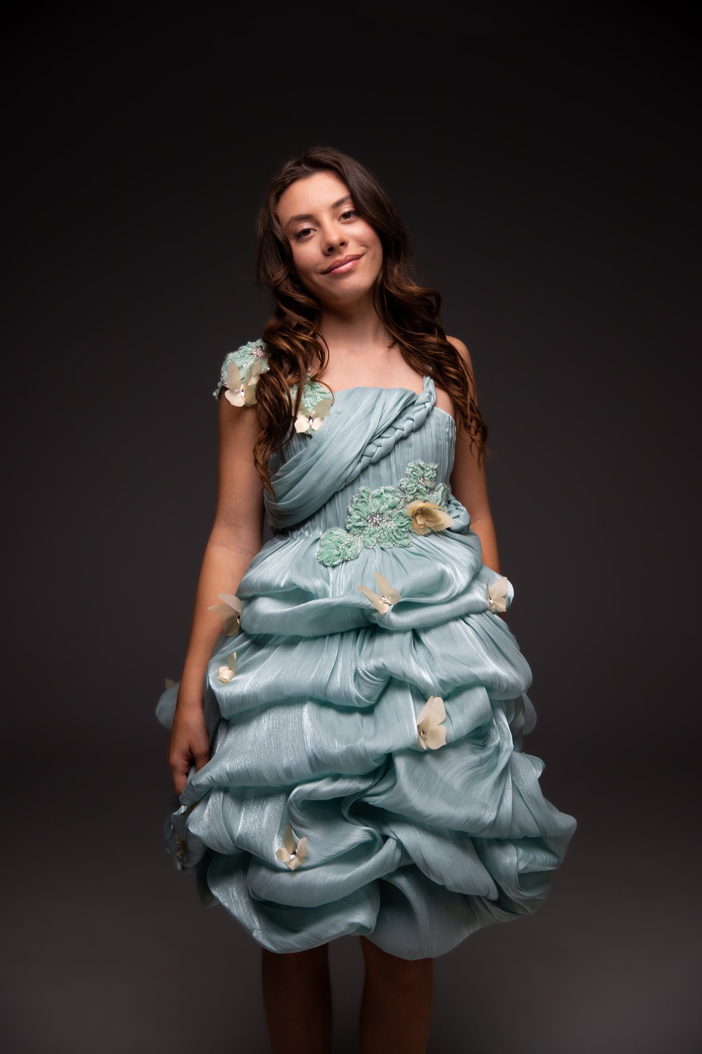 Mint couture cocktail dress, Pageant interview dress, Birthday Girl Dress, Flower Girl Dress, Wedding guest Dress, Graduation dress