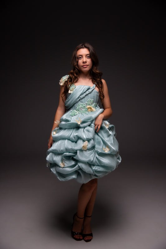 Mint couture cocktail dress, Pageant interview dress, Birthday Girl Dress, Flower Girl Dress, Wedding guest Dress, Graduation dress