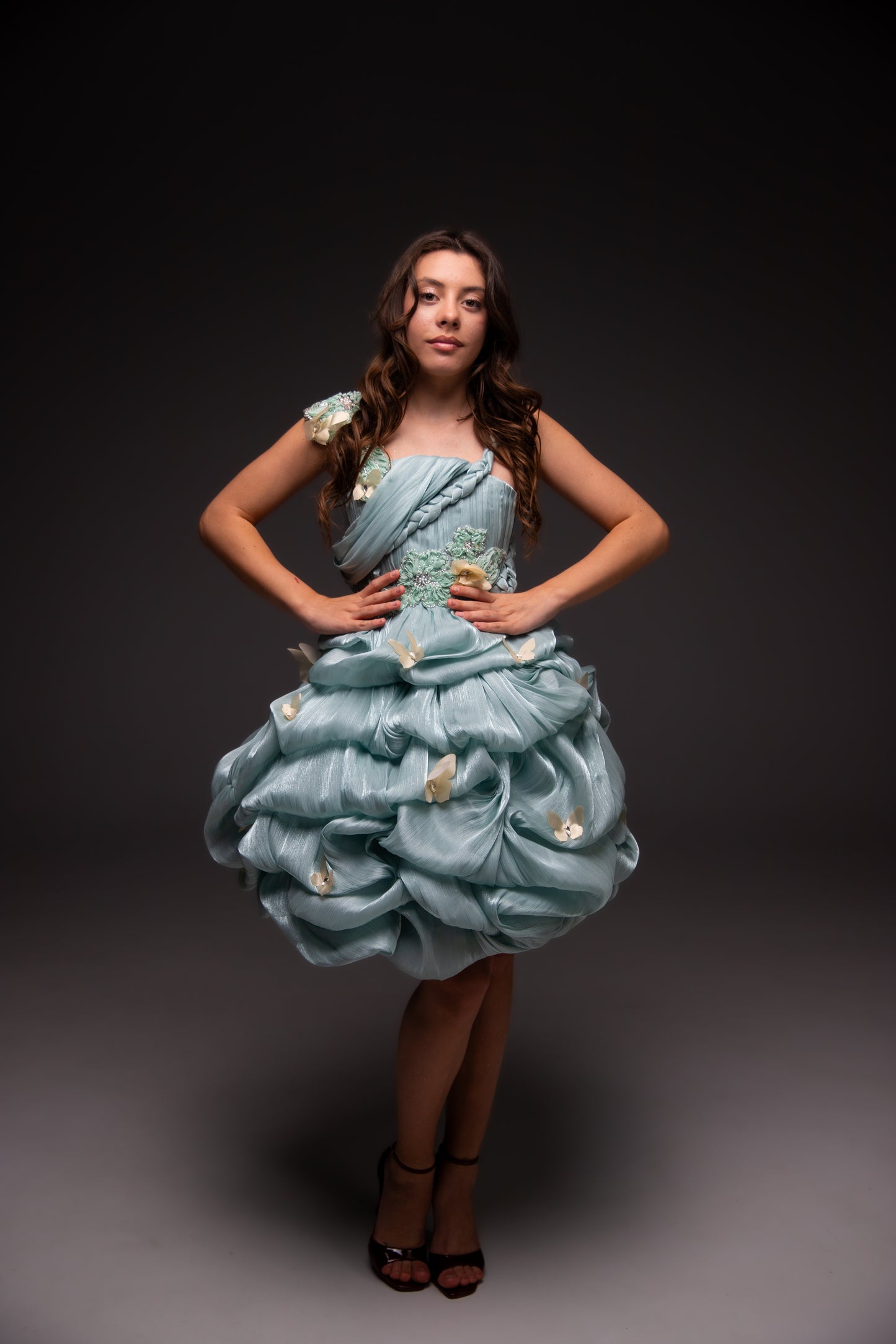 Mint couture cocktail dress, Pageant interview dress, Birthday Girl Dress, Flower Girl Dress, Wedding guest Dress, Graduation dress