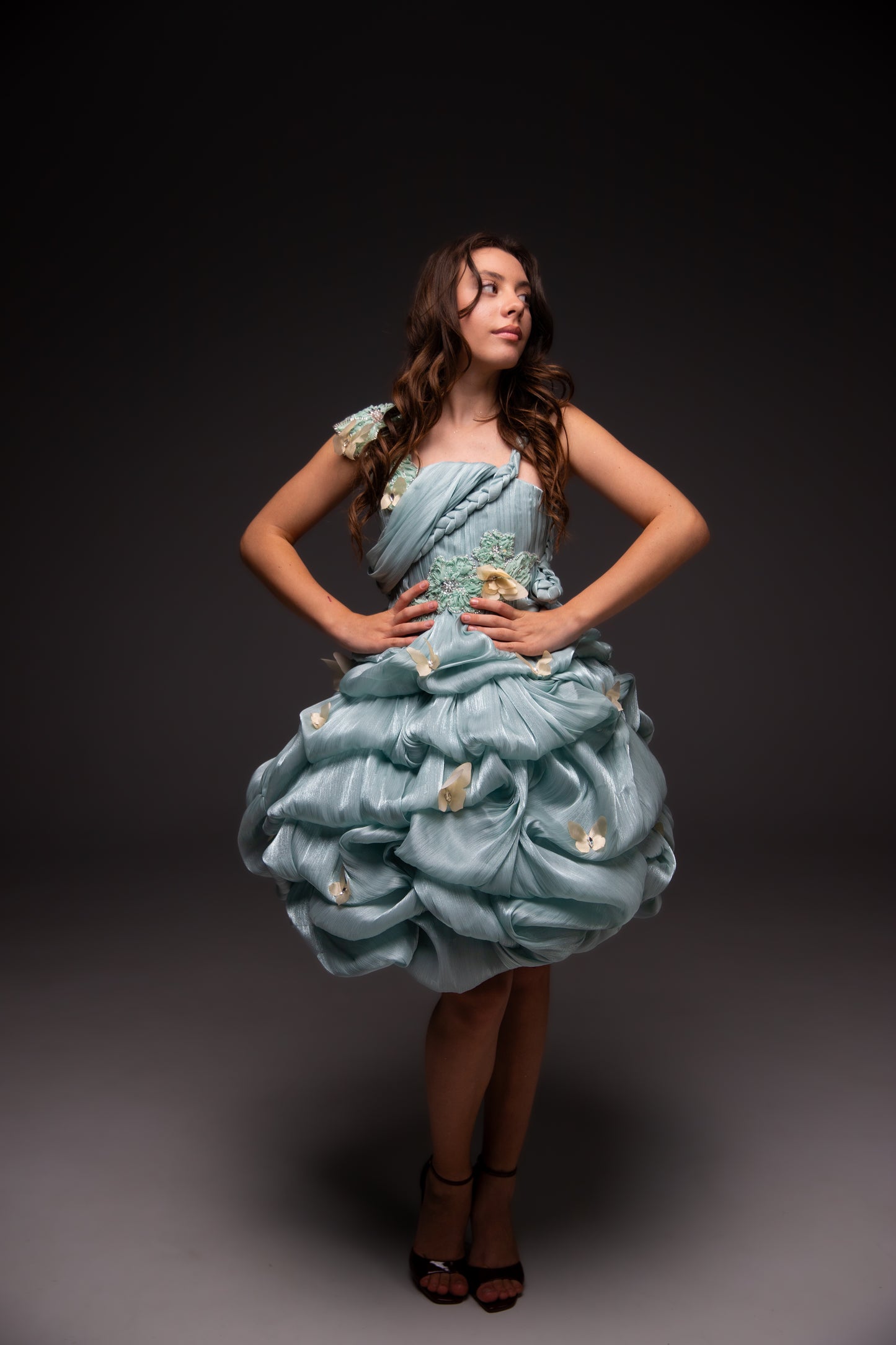 Mint couture cocktail dress, Pageant interview dress, Birthday Girl Dress, Flower Girl Dress, Wedding guest Dress, Graduation dress