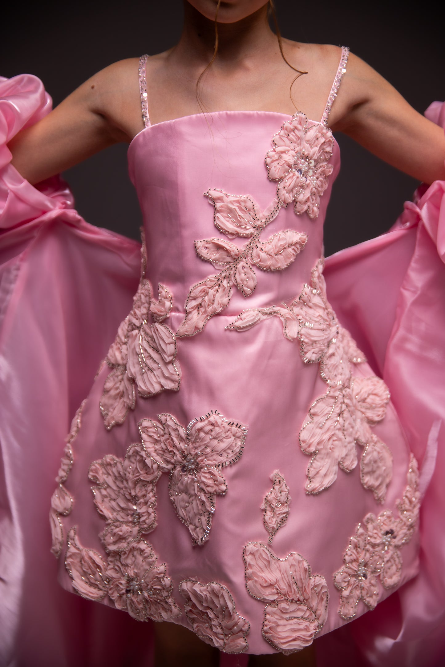 Pink organza couture special occasion dress, Pageant ball gown, Birthday Girl Dress, Flower Girl Dress, Wedding guest Dress, junior bridesmaid gown