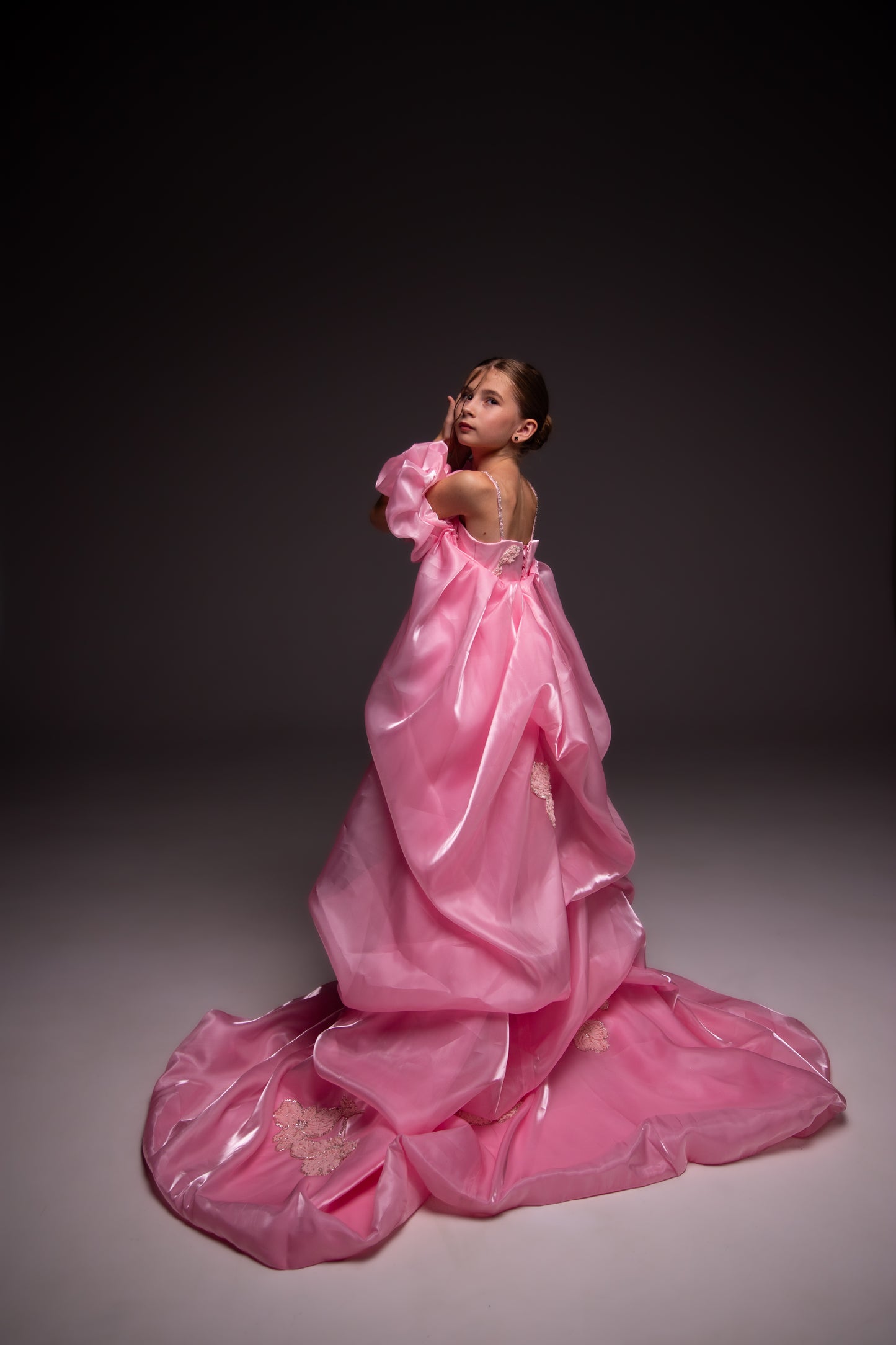 Pink organza couture special occasion dress, Pageant ball gown, Birthday Girl Dress, Flower Girl Dress, Wedding guest Dress, junior bridesmaid gown