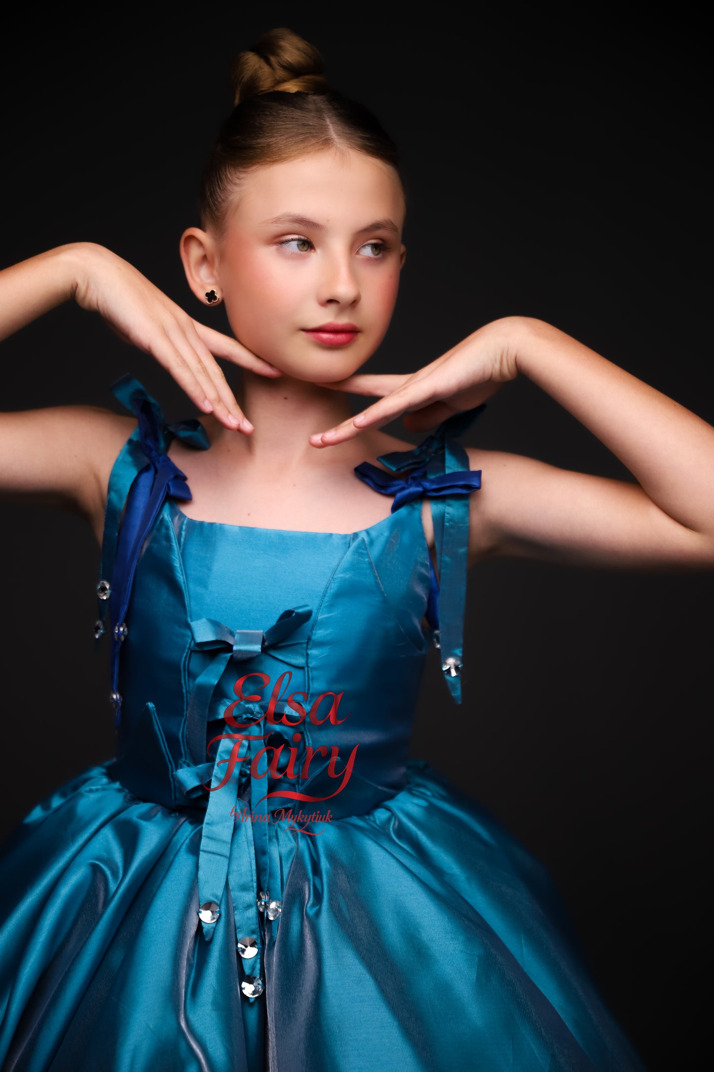 Royal Blue couture cocktail dress with train, Pageant interview gown, Birthday Girl Dress, Wedding Guest Outfit