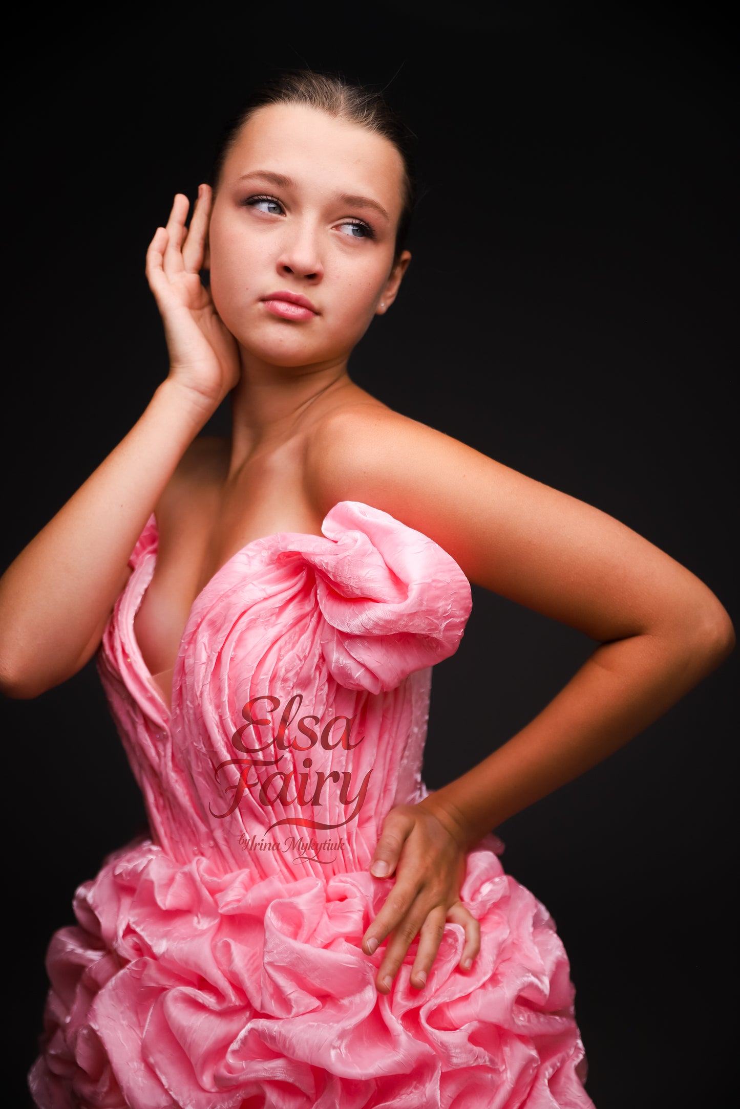 Pink couture cocktail dress, Pageant interview dress, Birthday Girl Dress, Flower Girl Dress, Wedding guest Dress, Graduation dress