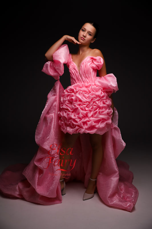 Pink couture cocktail dress, Pageant interview dress, Birthday Girl Dress, Flower Girl Dress, Wedding guest Dress, Graduation dress