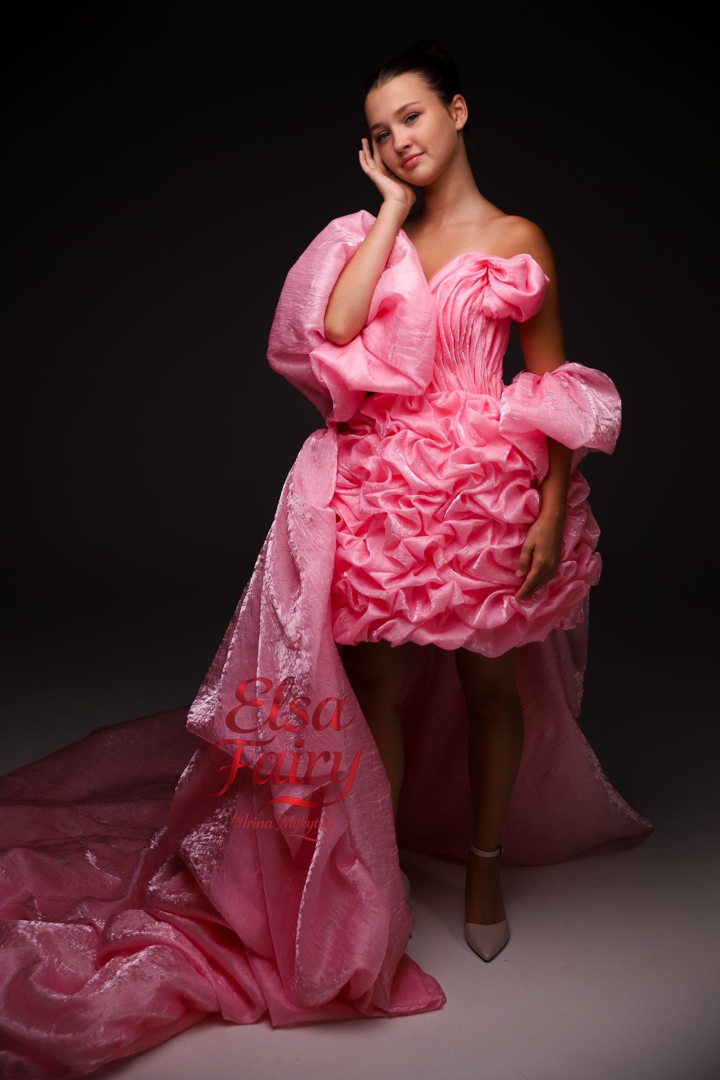 Pink couture cocktail dress, Pageant interview dress, Birthday Girl Dress, Flower Girl Dress, Wedding guest Dress, Graduation dress