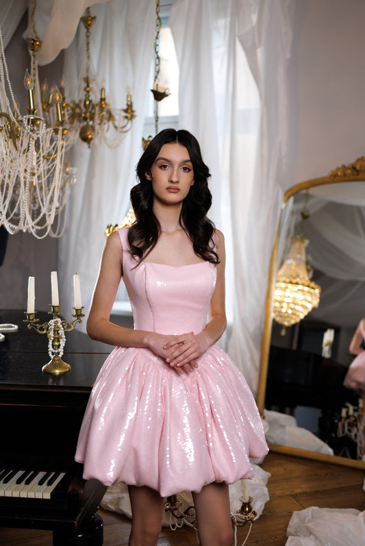 Pink Cocktail Gown, Prom Dress, Wedding guest Dress, Pageant Interview Dress