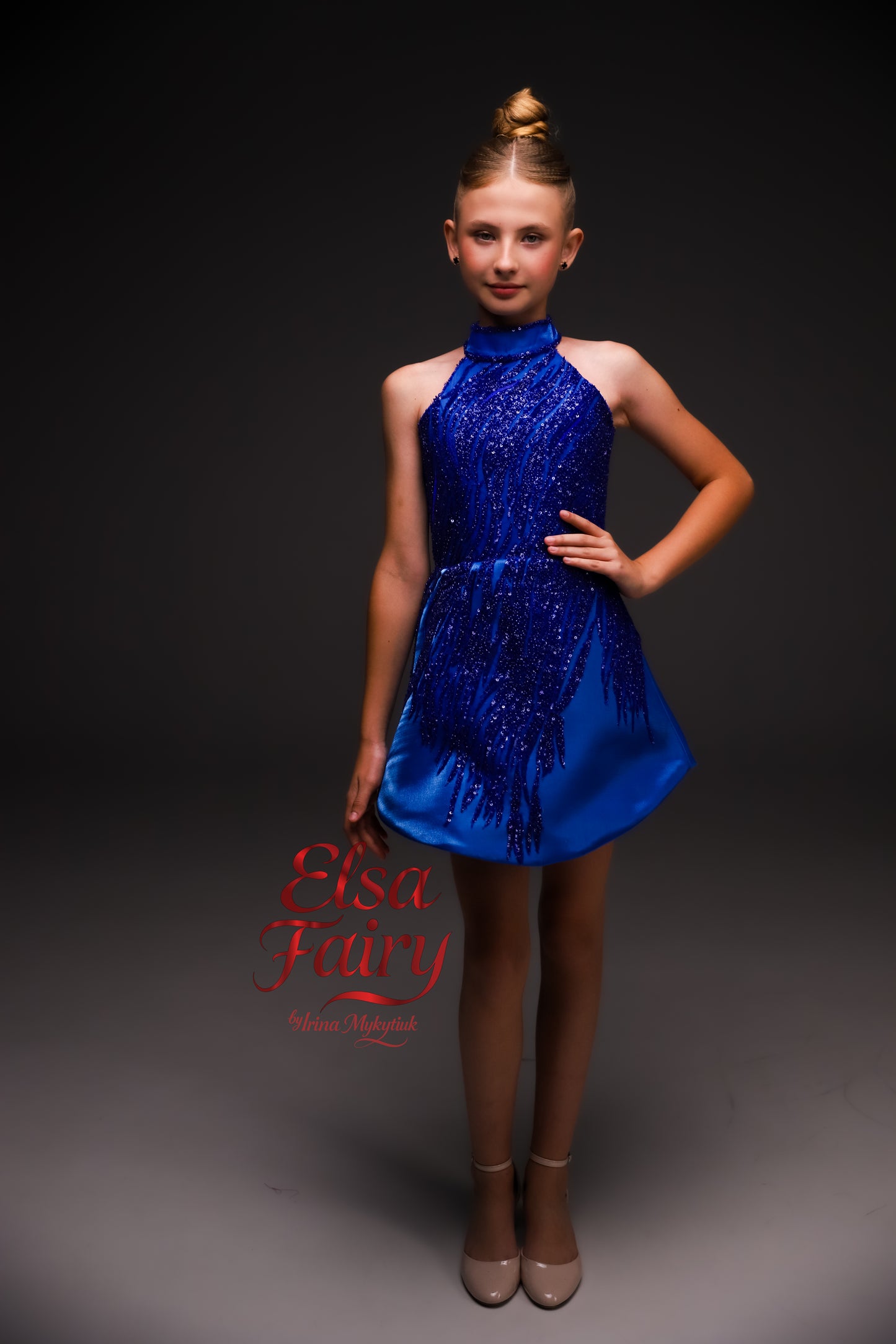 Royal Blue couture cocktail dress, Pageant interview dress, Birthday Girl Dress, Flower Girl Dress, Wedding guest Dress