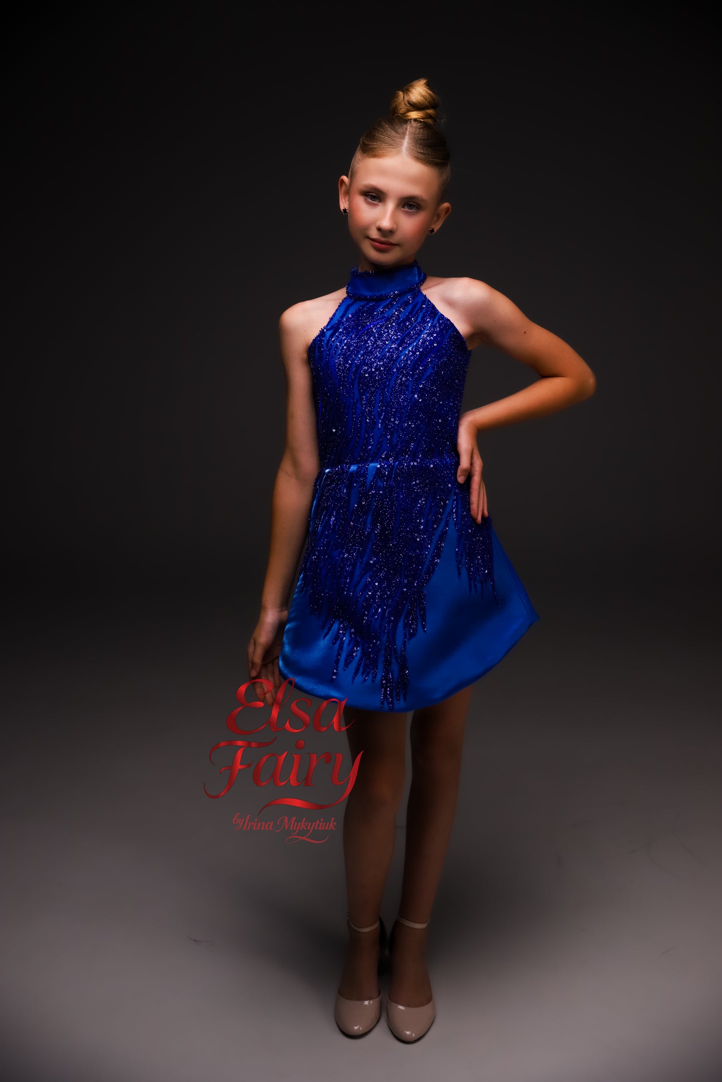 Royal Blue couture cocktail dress, Pageant interview dress, Birthday Girl Dress, Flower Girl Dress, Wedding guest Dress