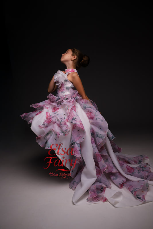 White organza couture special occasion dress, Pageant ball gown, Birthday Girl Dress, Flower Girl Dress, Wedding guest Dress, junior bridesmaid gown