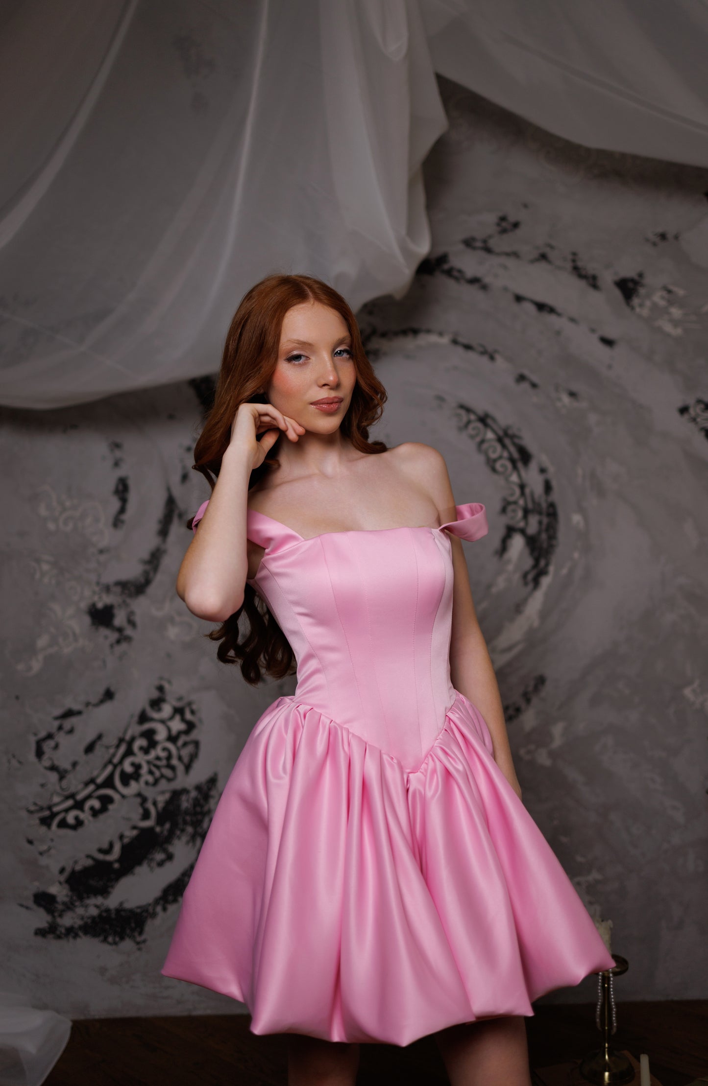 Pink Cocktail Gown, Prom Dress, Wedding guest Dress, Pageant Interview Dress
