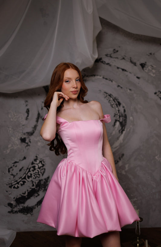Pink Cocktail Gown, Prom Dress, Wedding guest Dress, Pageant Interview Dress