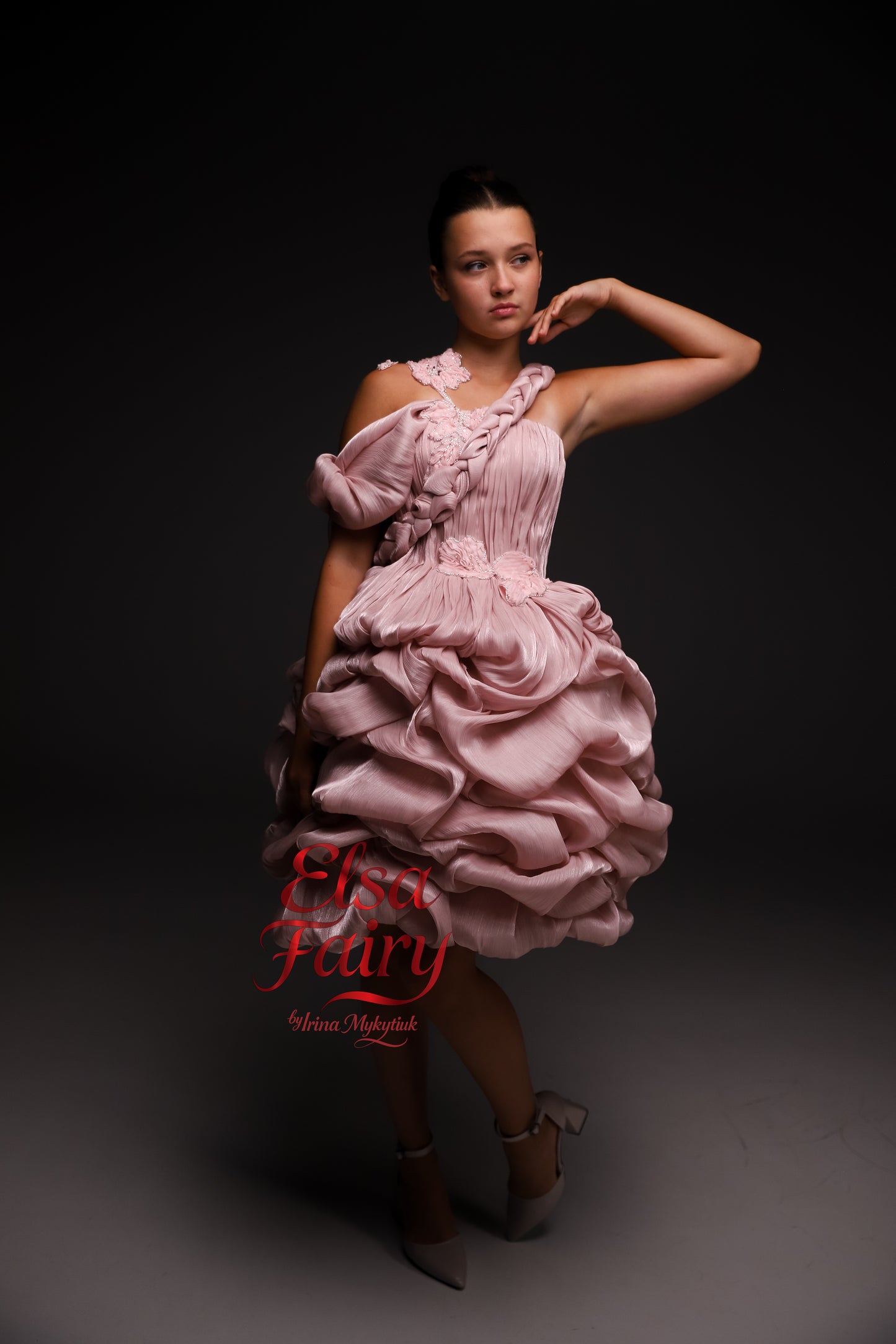 Blush Pink couture cocktail dress, Pageant interview dress, Birthday Girl Dress, Flower Girl Dress, Wedding guest Dress, Graduation dress