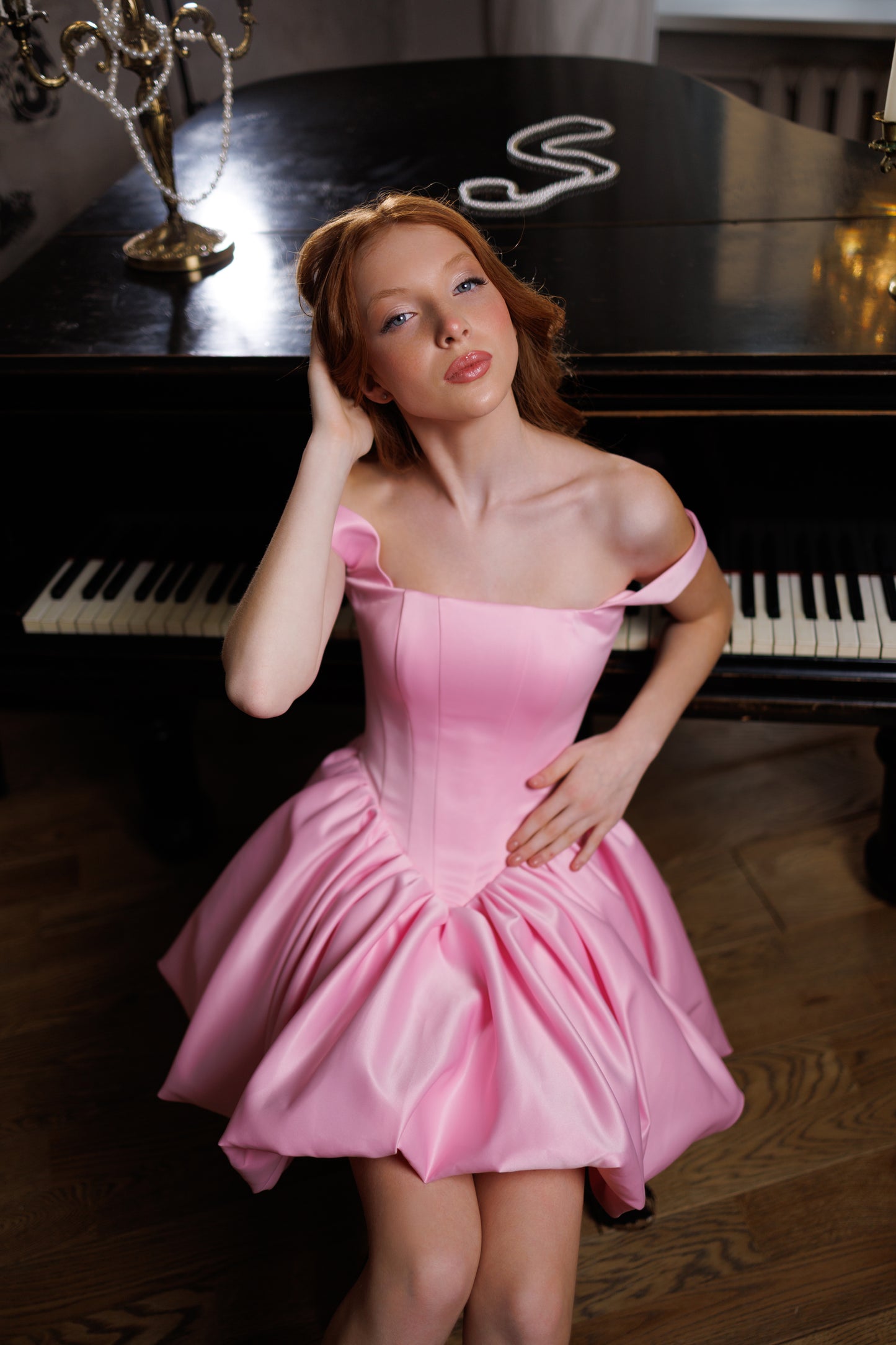 Pink Cocktail Gown, Prom Dress, Wedding guest Dress, Pageant Interview Dress