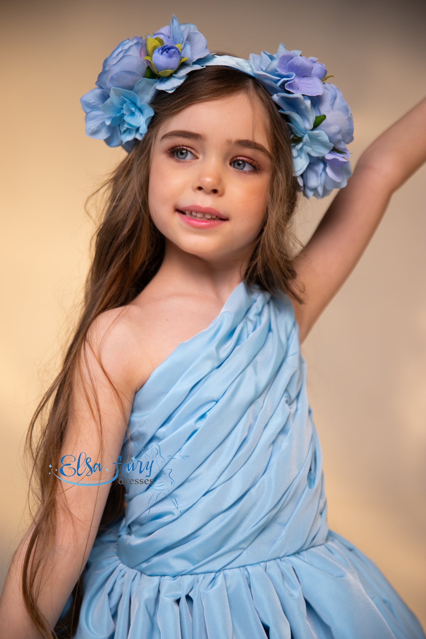 Blue Flower Girl Dress, Birthday Girl Dress, Wedding guest Dress, Toddler Dress, Junior bridesmaid dress, 1st birthday Baby frock