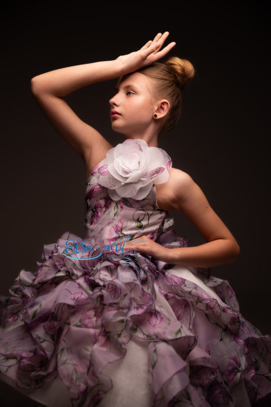 White organza couture special occasion dress, Pageant ball gown, Birthday Girl Dress, Flower Girl Dress, Wedding guest Dress, junior bridesmaid gown